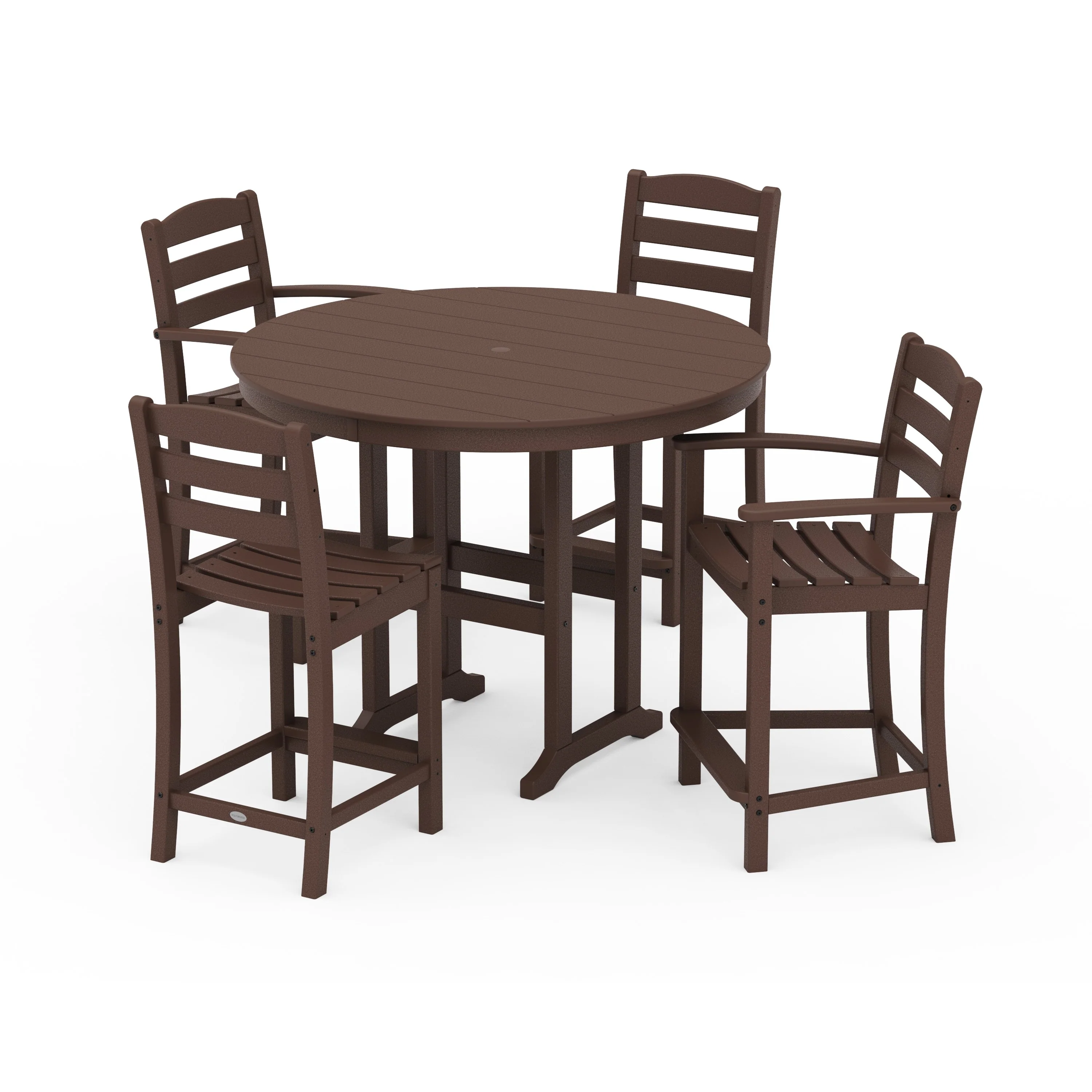 La Casa Café 5-Piece Round Farmhouse Counter Dining Set - Image 11