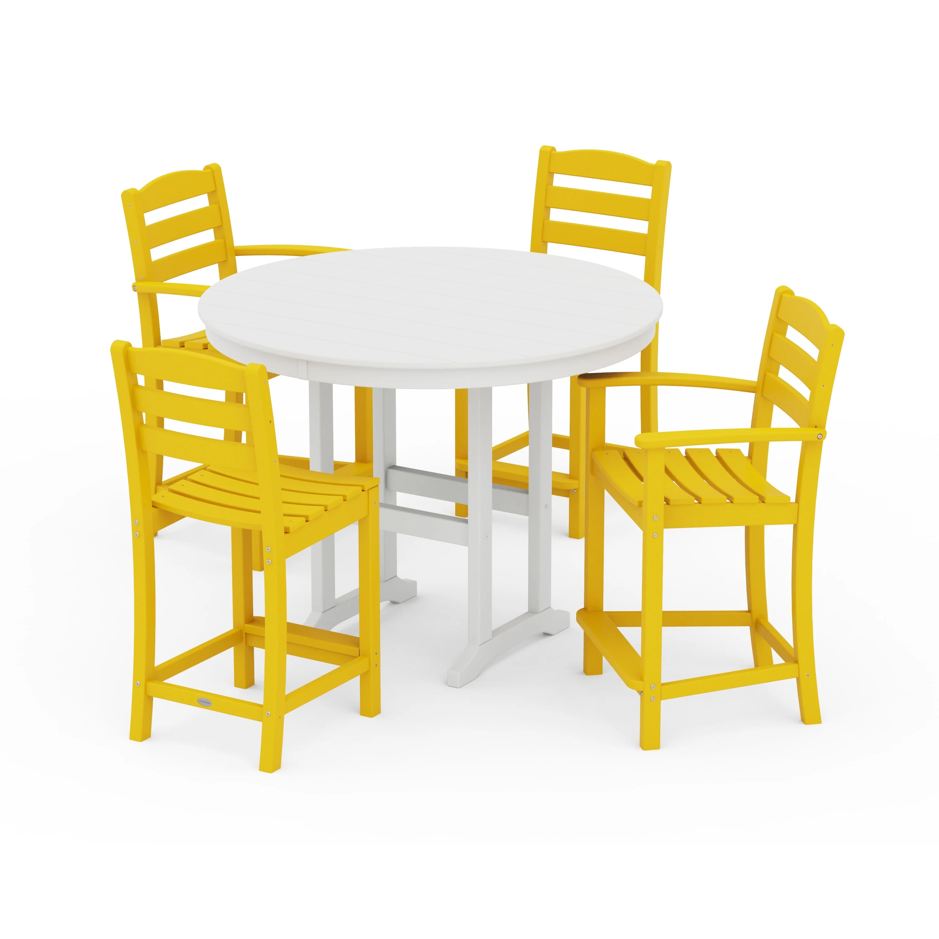 La Casa Café 5-Piece Round Farmhouse Counter Dining Set - Image 12
