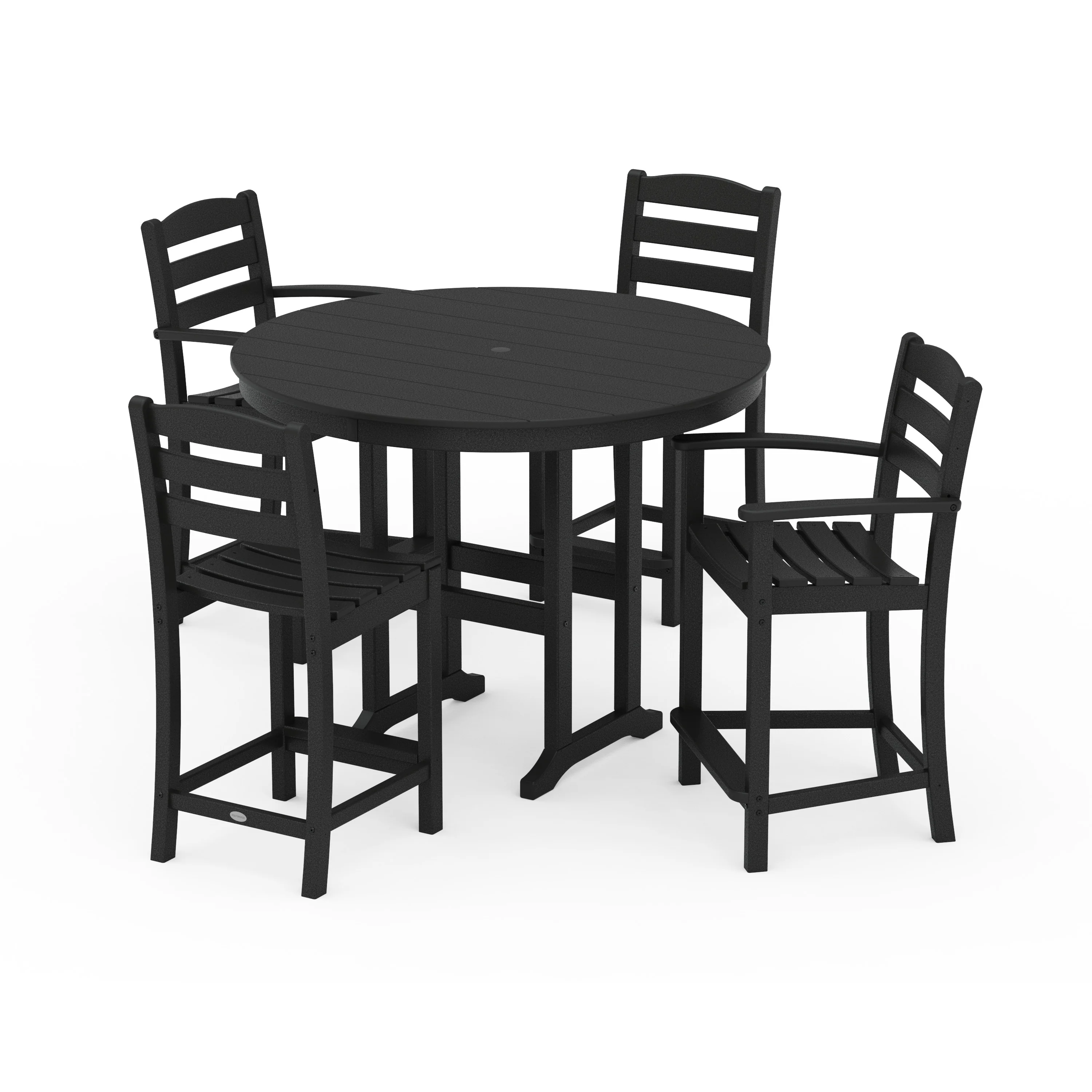 La Casa Café 5-Piece Round Farmhouse Counter Dining Set - Image 13