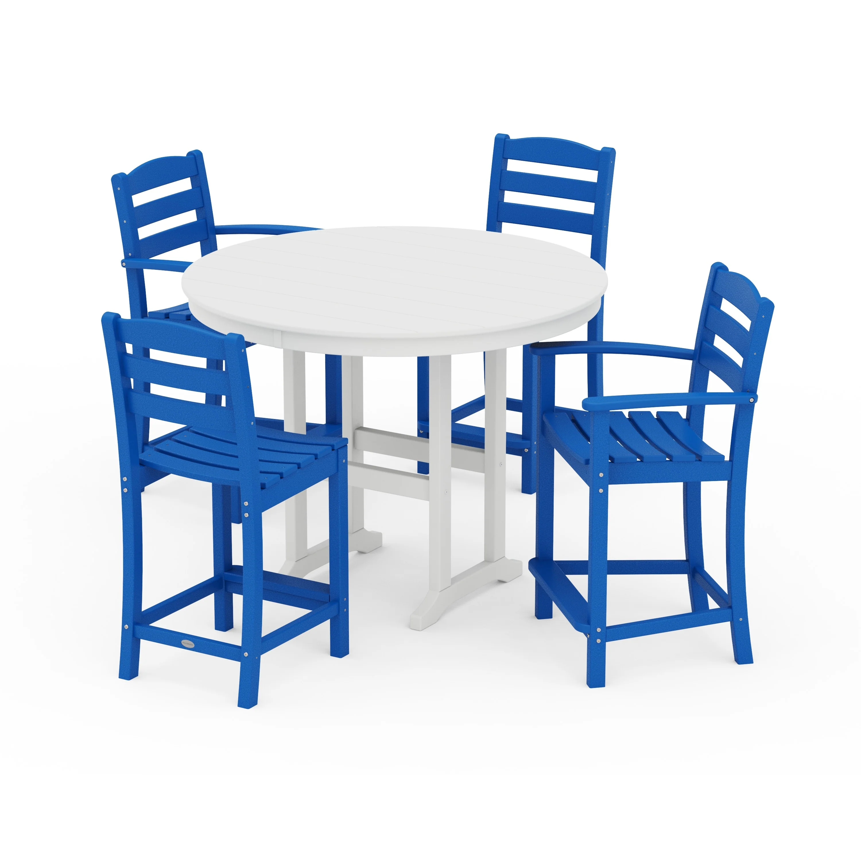 La Casa Café 5-Piece Round Farmhouse Counter Dining Set - Image 14
