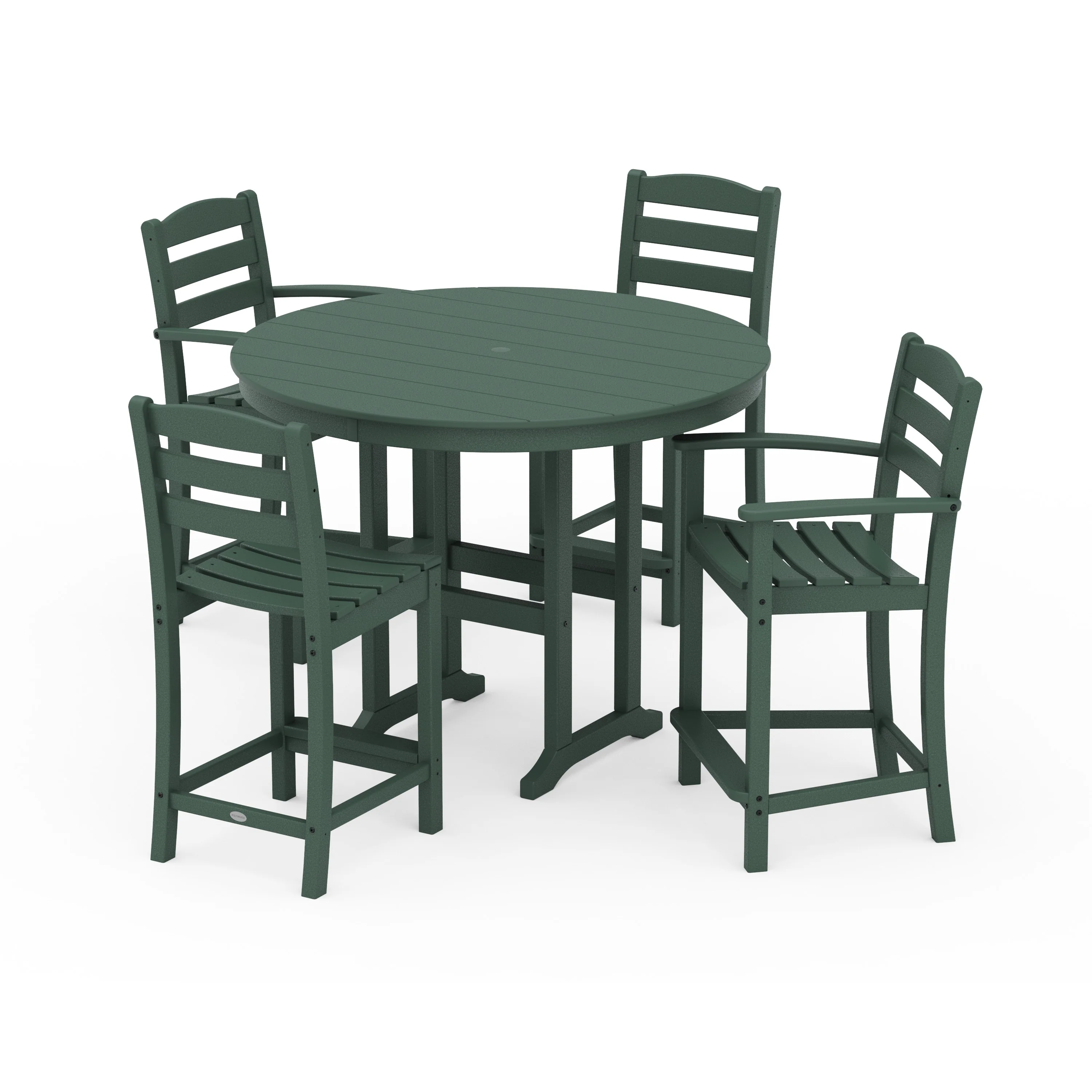 La Casa Café 5-Piece Round Farmhouse Counter Dining Set - Image 15