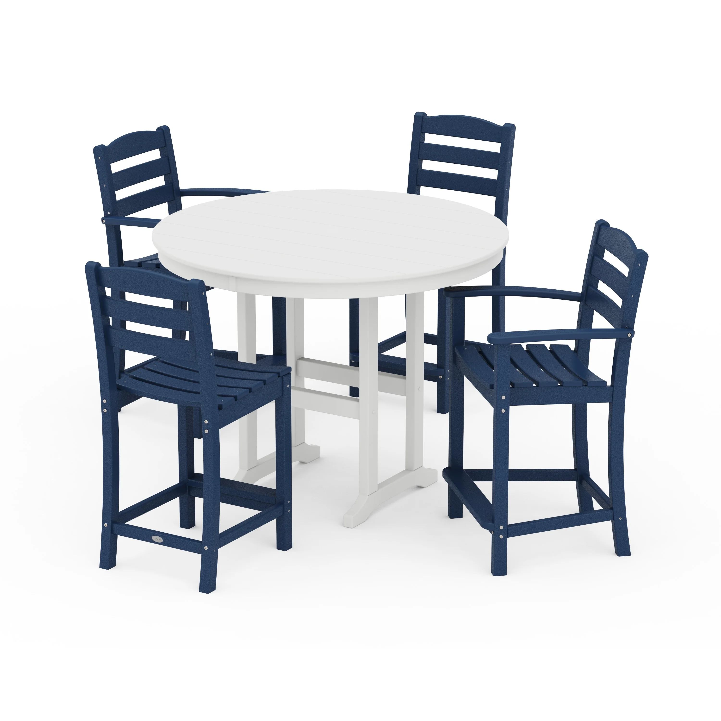 La Casa Café 5-Piece Round Farmhouse Counter Dining Set - Image 16