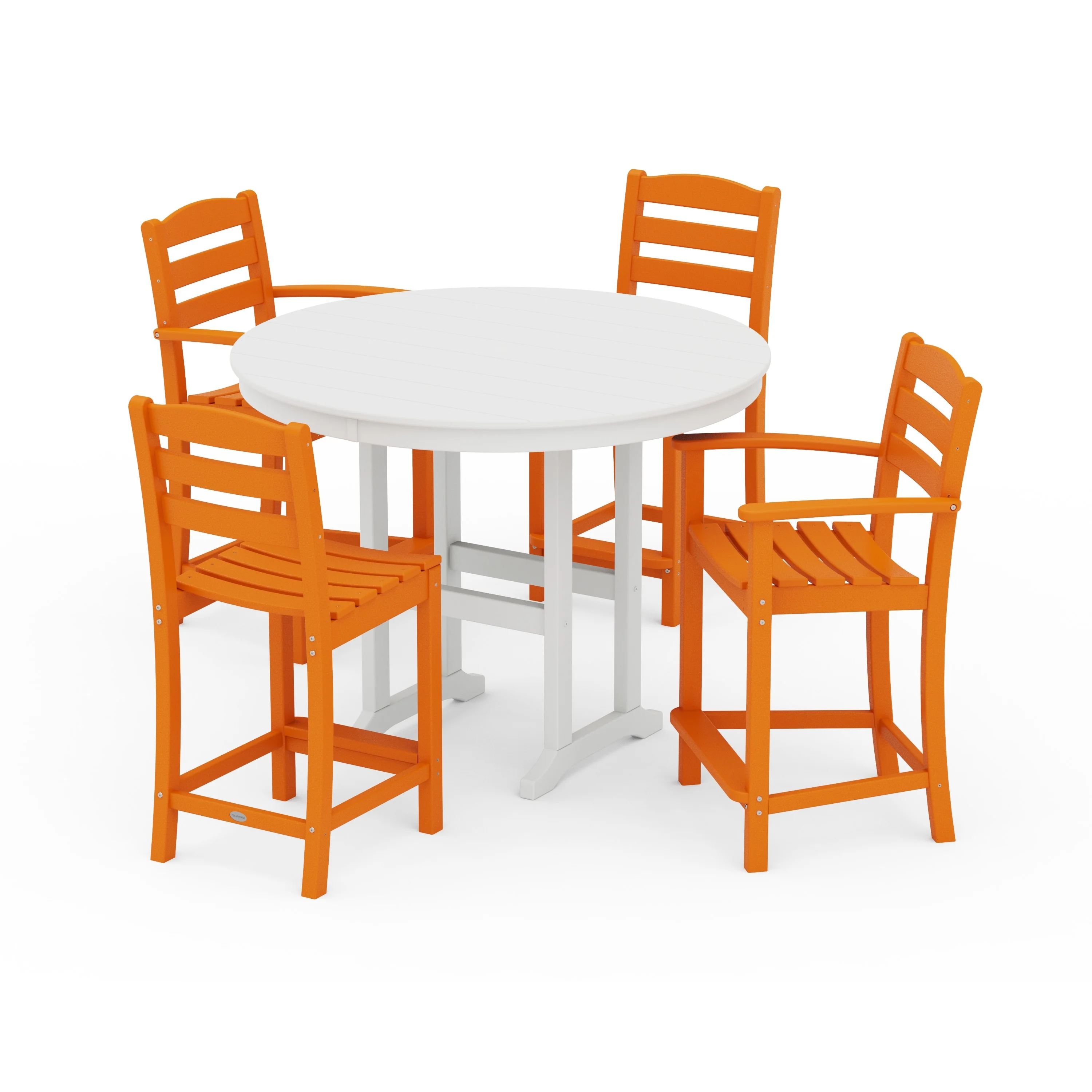La Casa Café 5-Piece Round Farmhouse Counter Dining Set - Image 18
