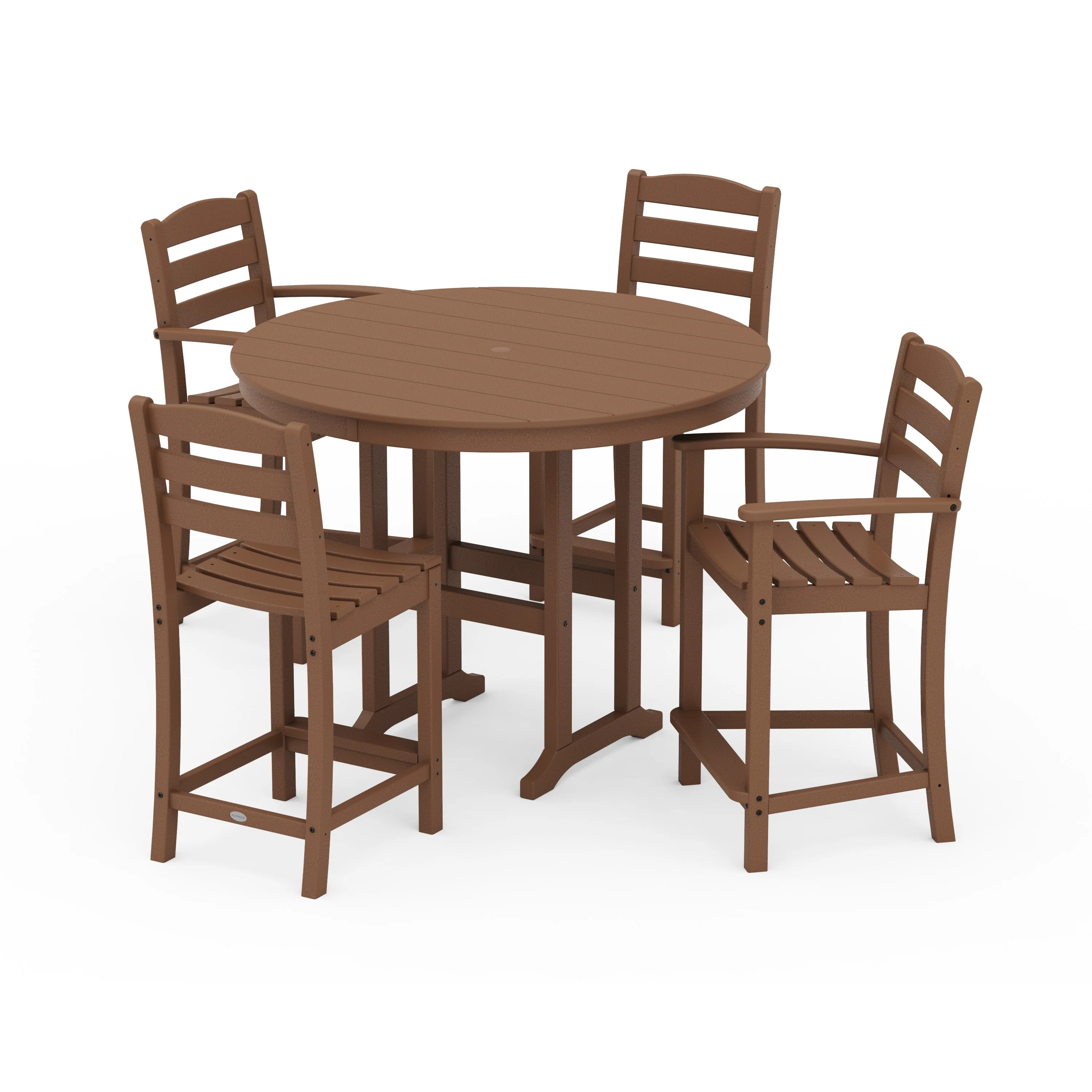 La Casa Café 5-Piece Round Farmhouse Counter Dining Set - Image 19