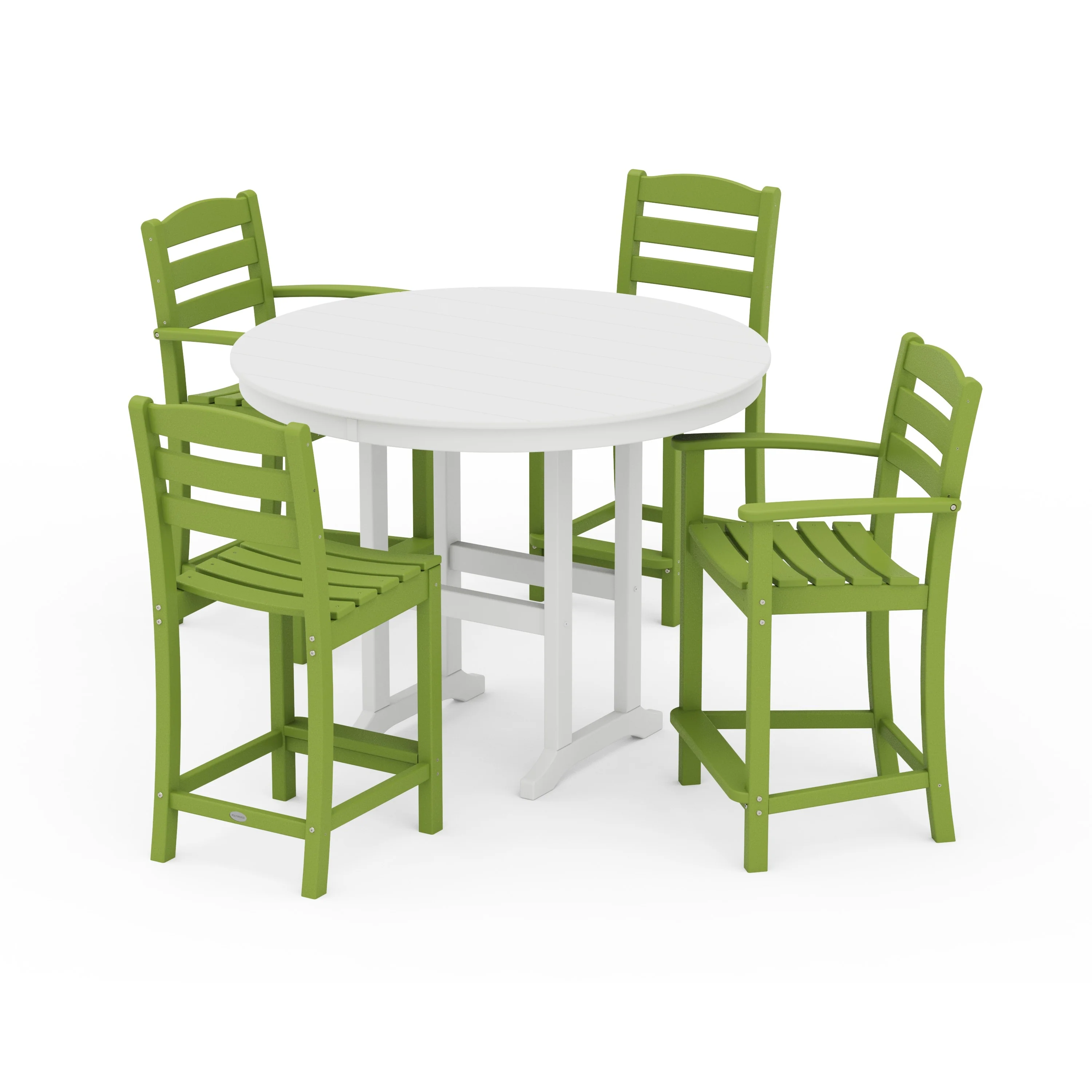 La Casa Café 5-Piece Round Farmhouse Counter Dining Set - Image 20