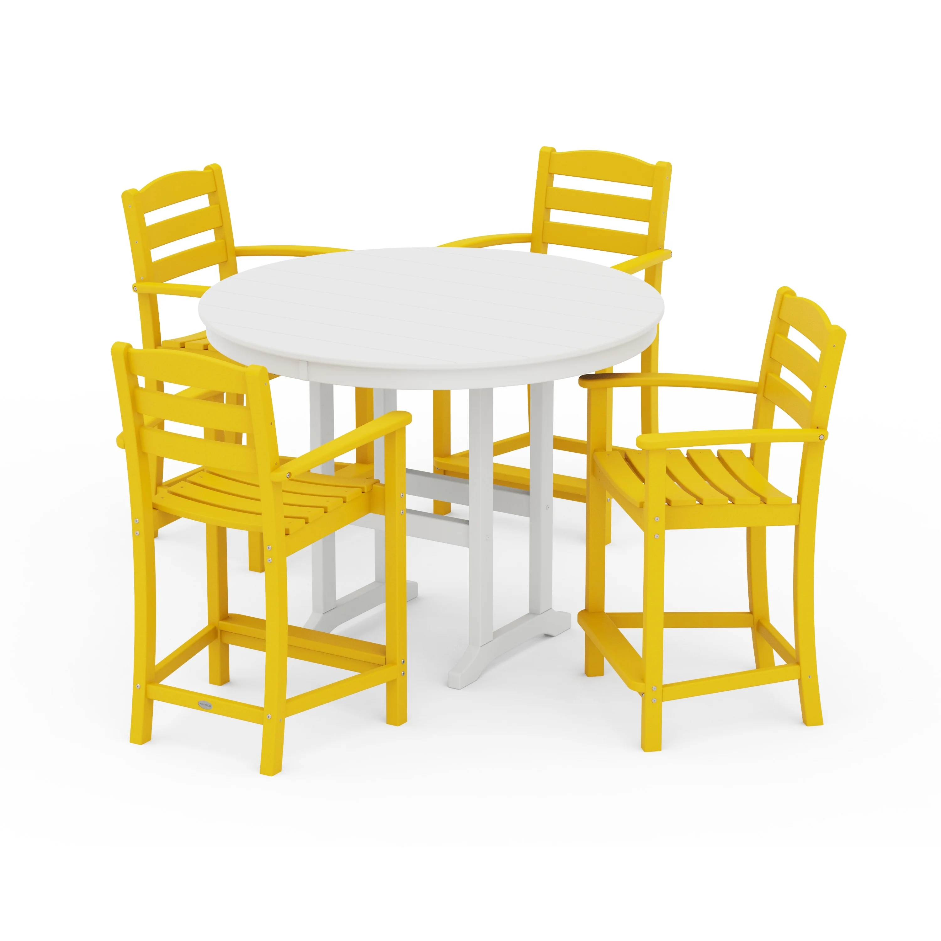 La Casa Café 5-Piece Round Farmhouse Counter Set - Image 5