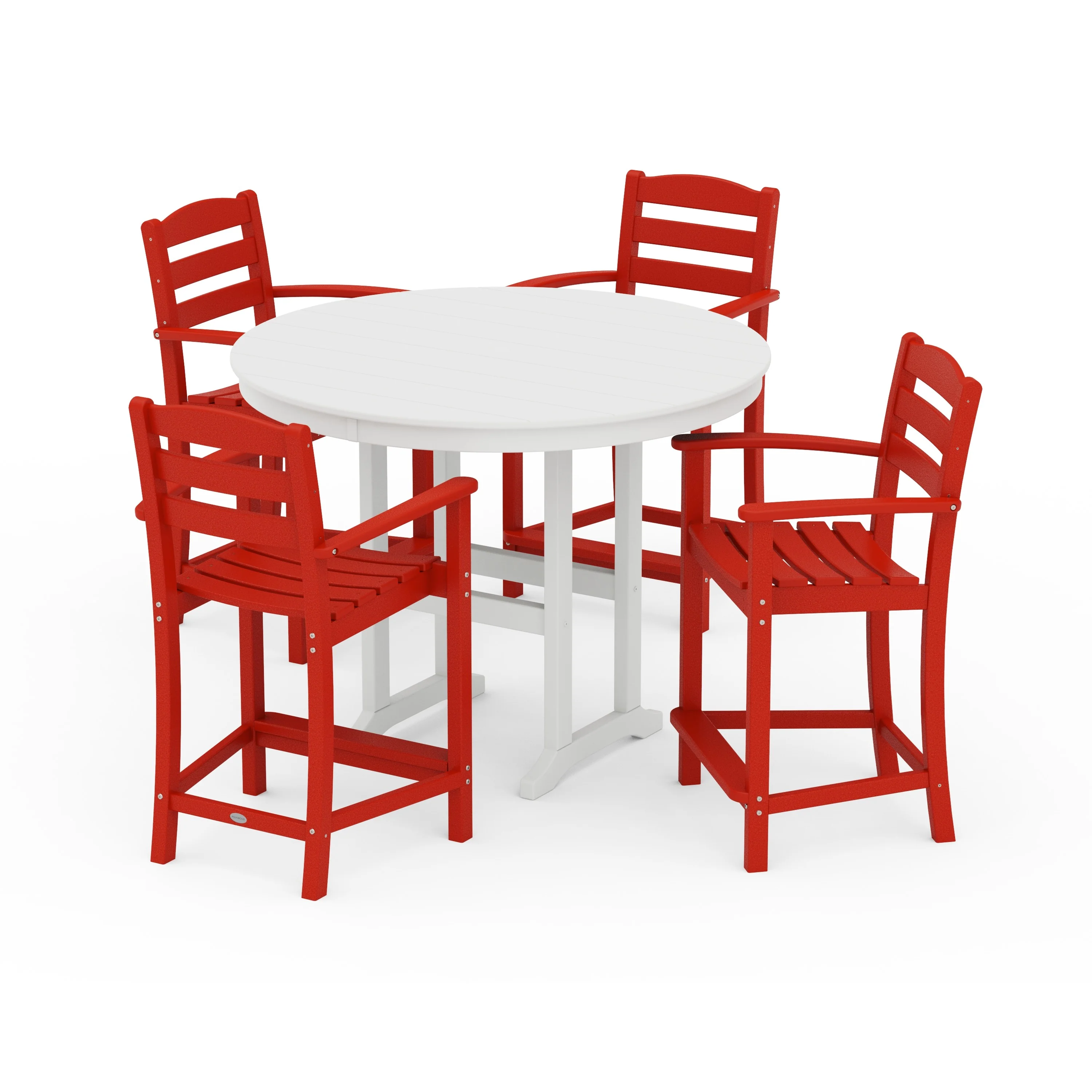 La Casa Café 5-Piece Round Farmhouse Counter Set - Image 6