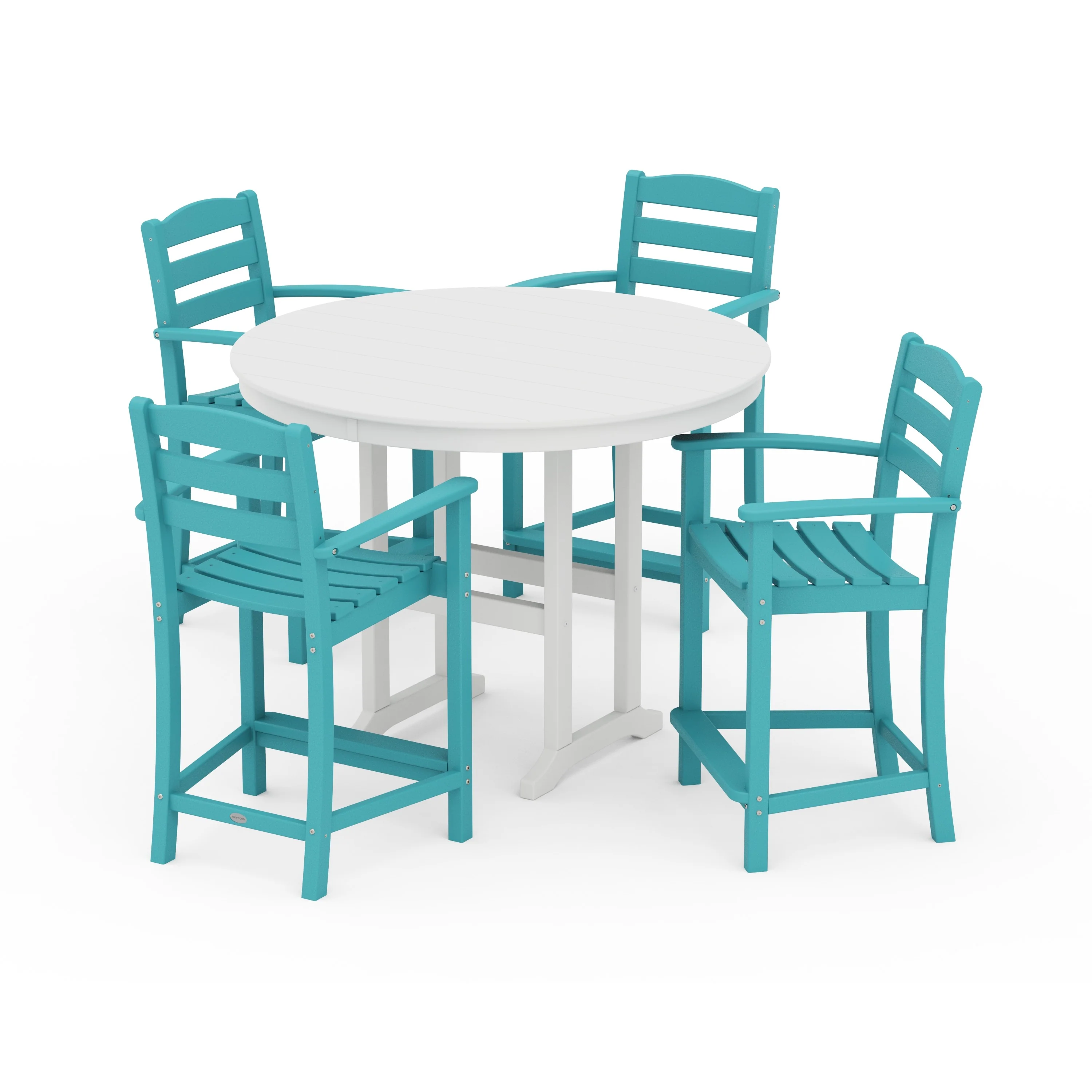 La Casa Café 5-Piece Round Farmhouse Counter Set - Image 7
