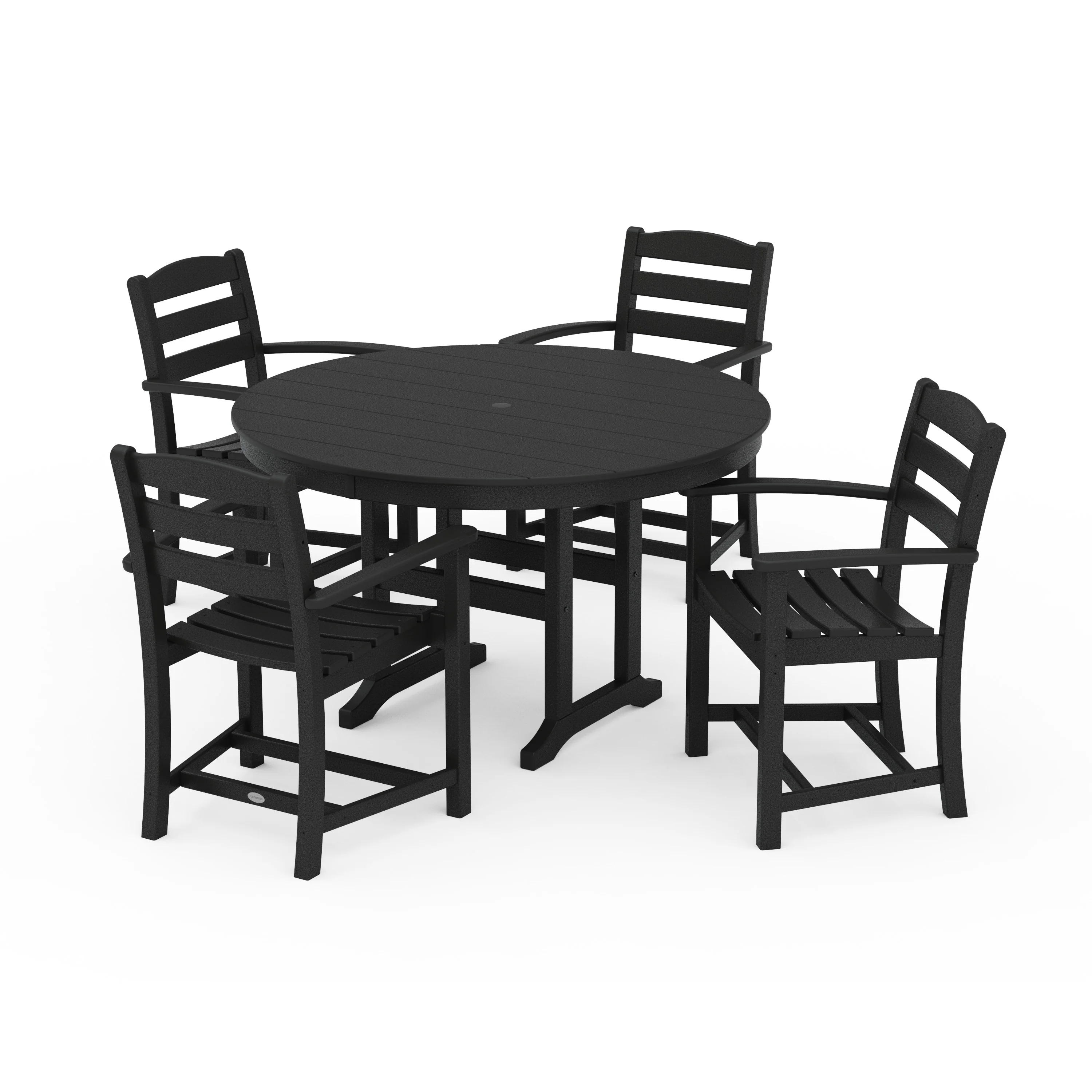 La Casa Café 5-Piece Round Farmhouse Dining Set - Image 11