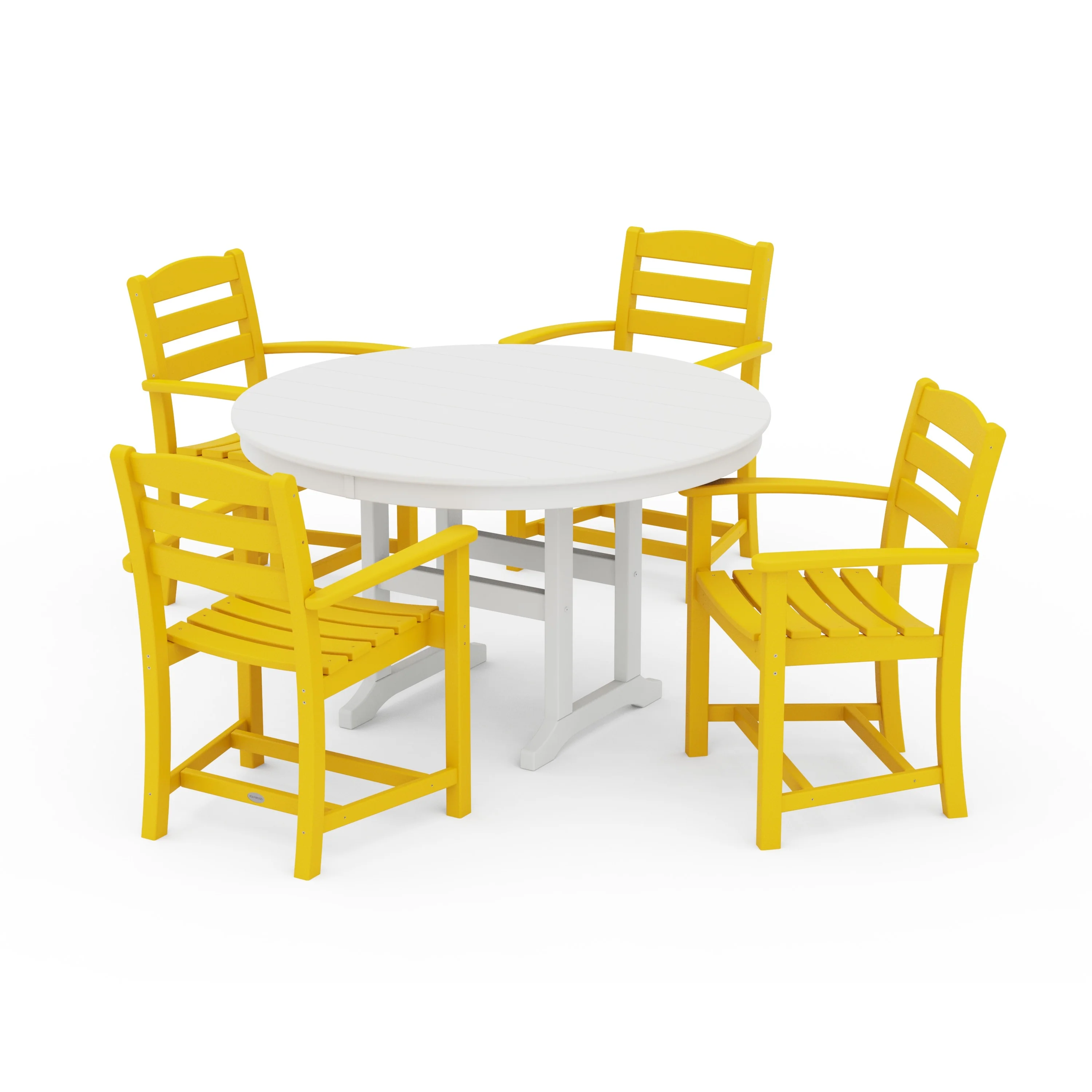 La Casa Café 5-Piece Round Farmhouse Dining Set - Image 14