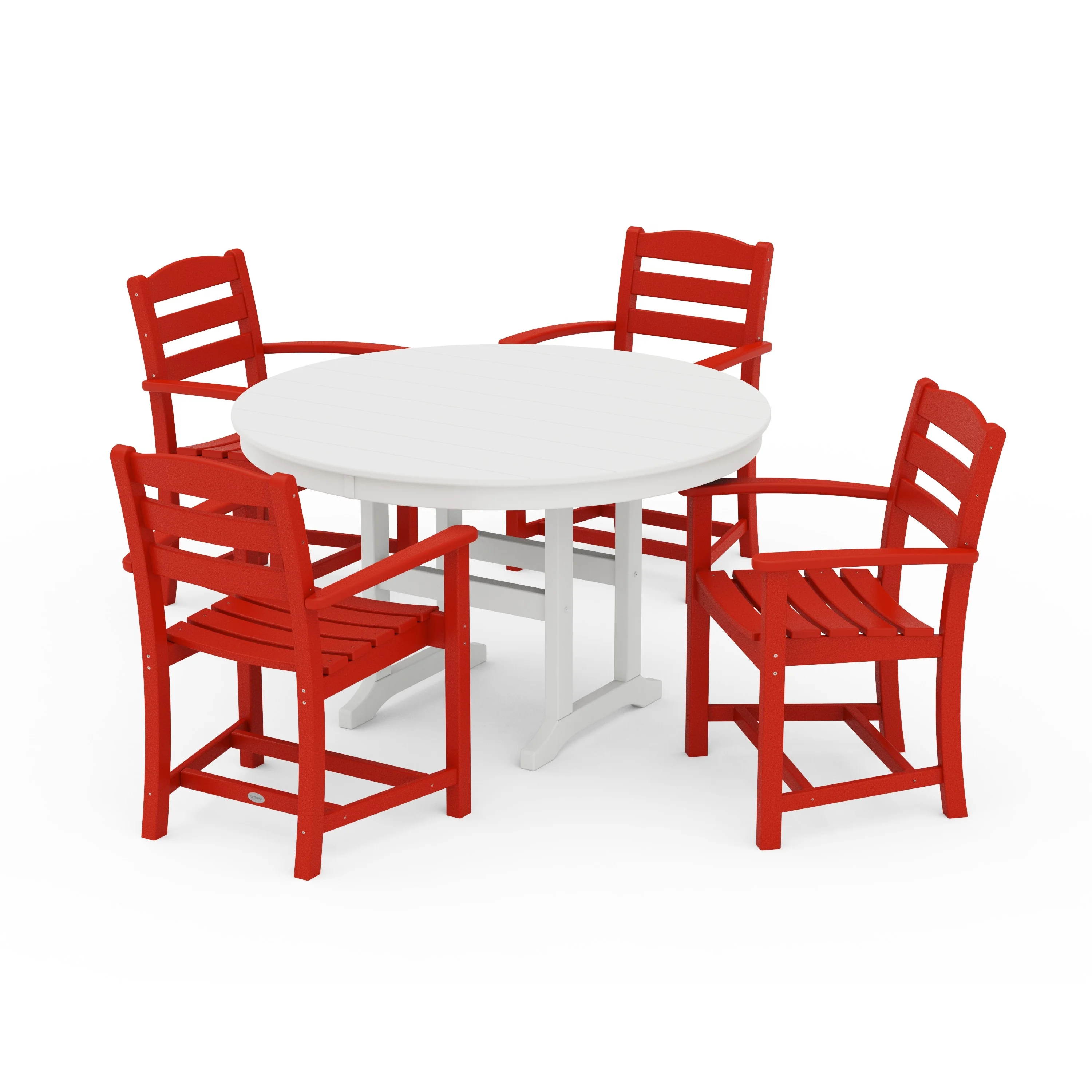 La Casa Café 5-Piece Round Farmhouse Dining Set - Image 16