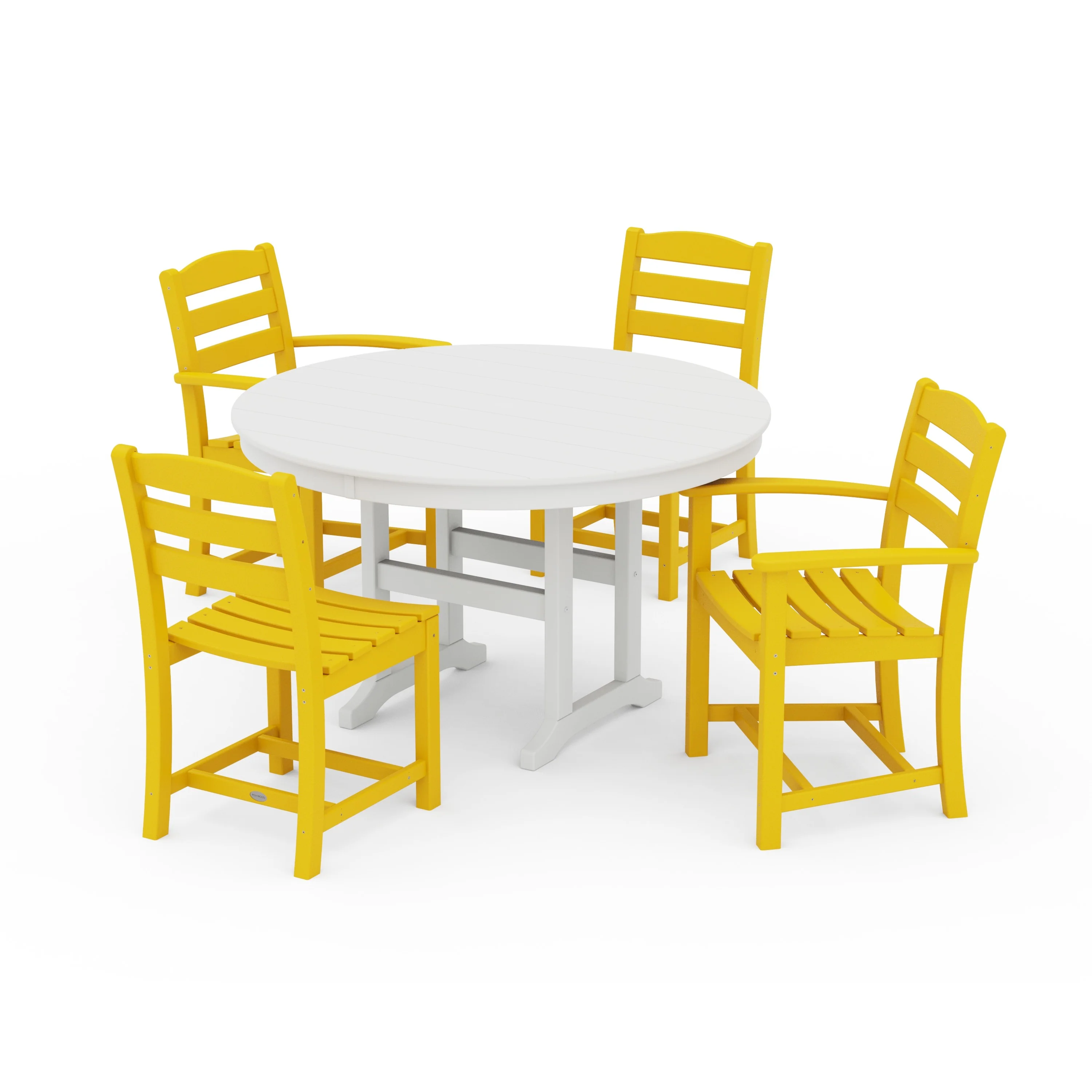 La Casa Café 5-Piece Round Farmhouse Dining Set - Image 10