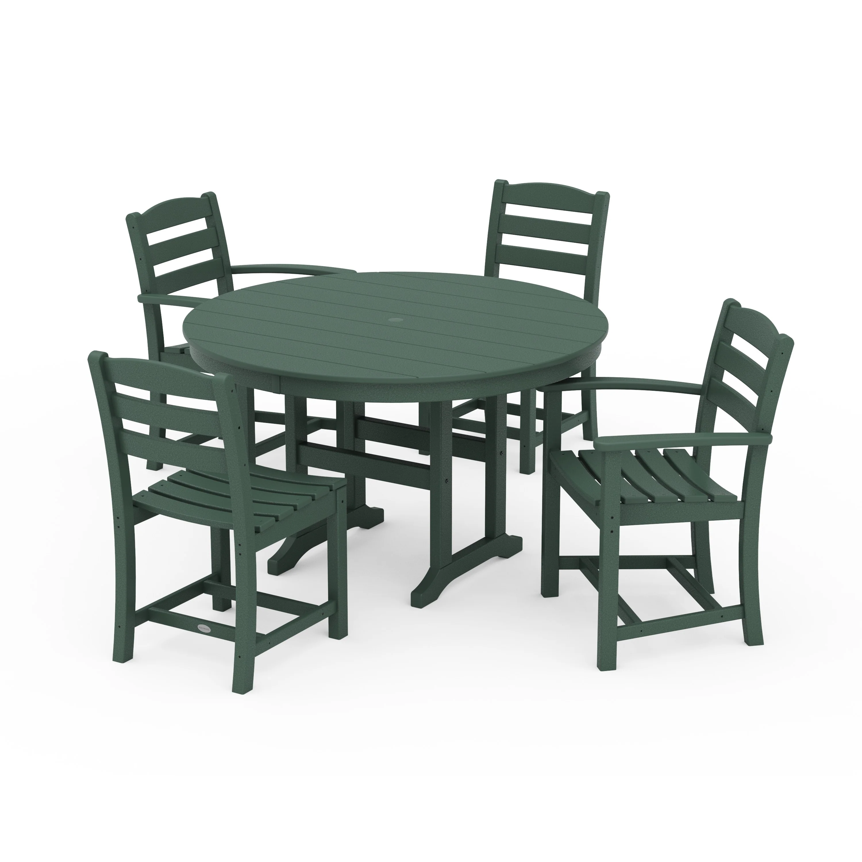 La Casa Café 5-Piece Round Farmhouse Dining Set - Image 11