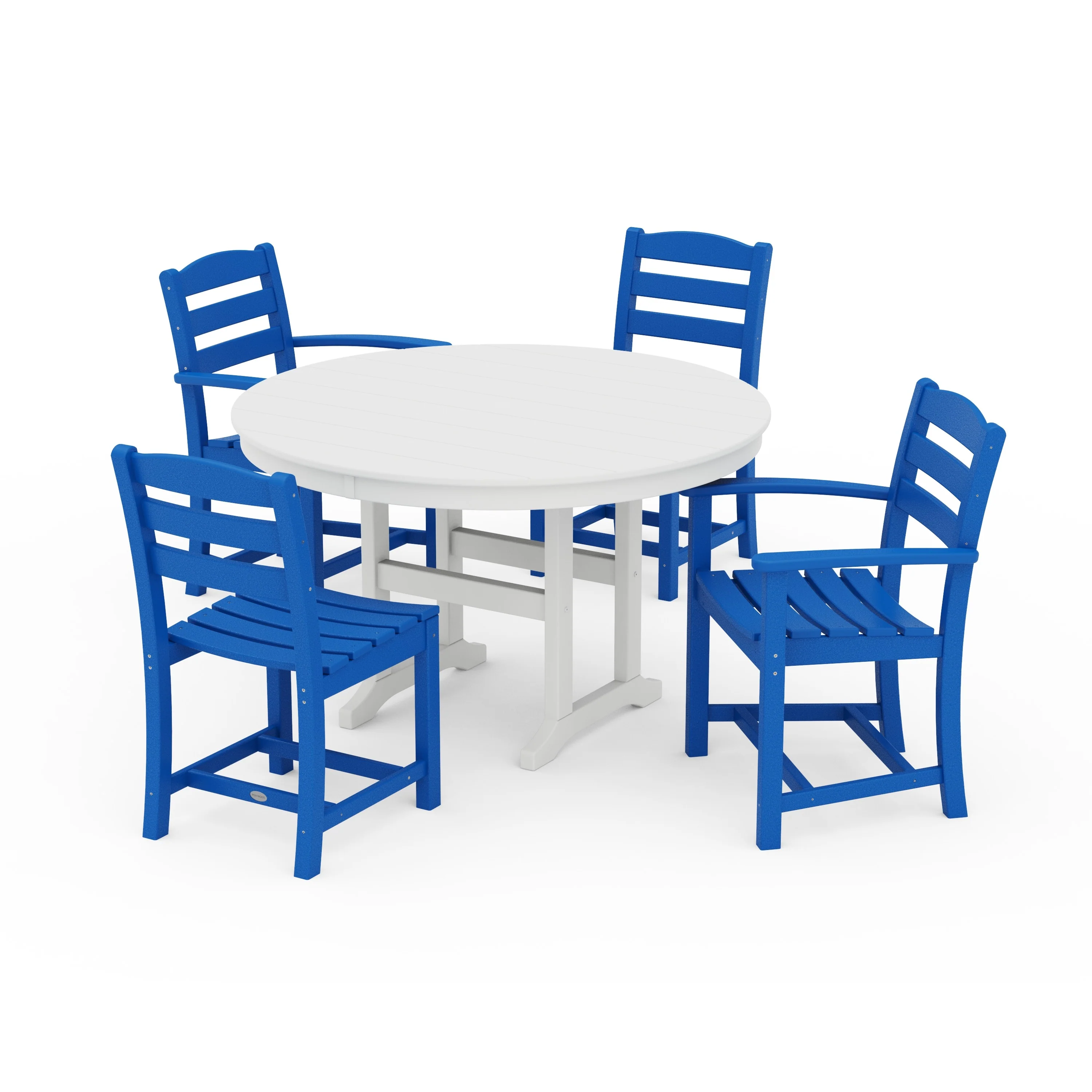 La Casa Café 5-Piece Round Farmhouse Dining Set - Image 12