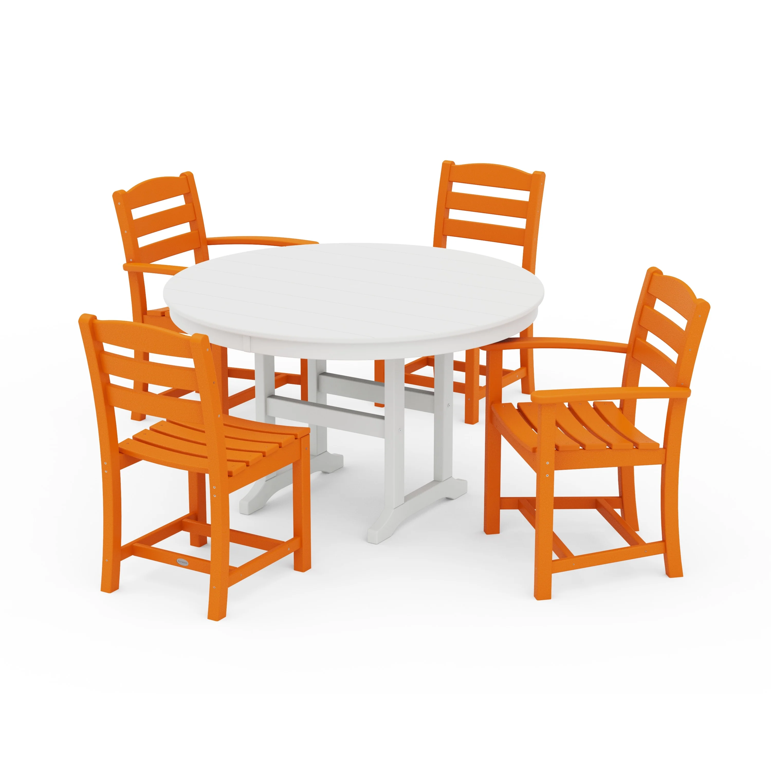 La Casa Café 5-Piece Round Farmhouse Dining Set - Image 13