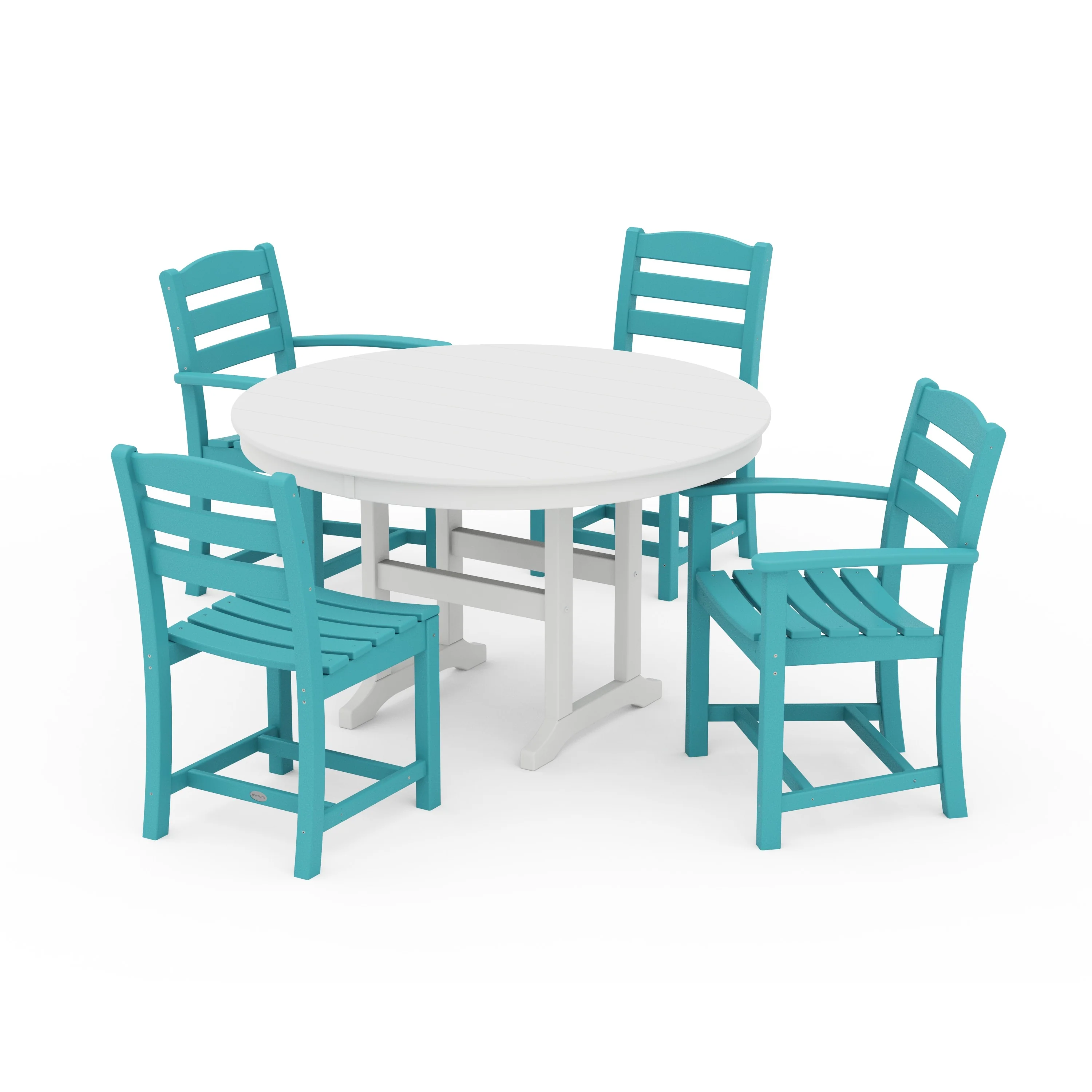 La Casa Café 5-Piece Round Farmhouse Dining Set - Image 14