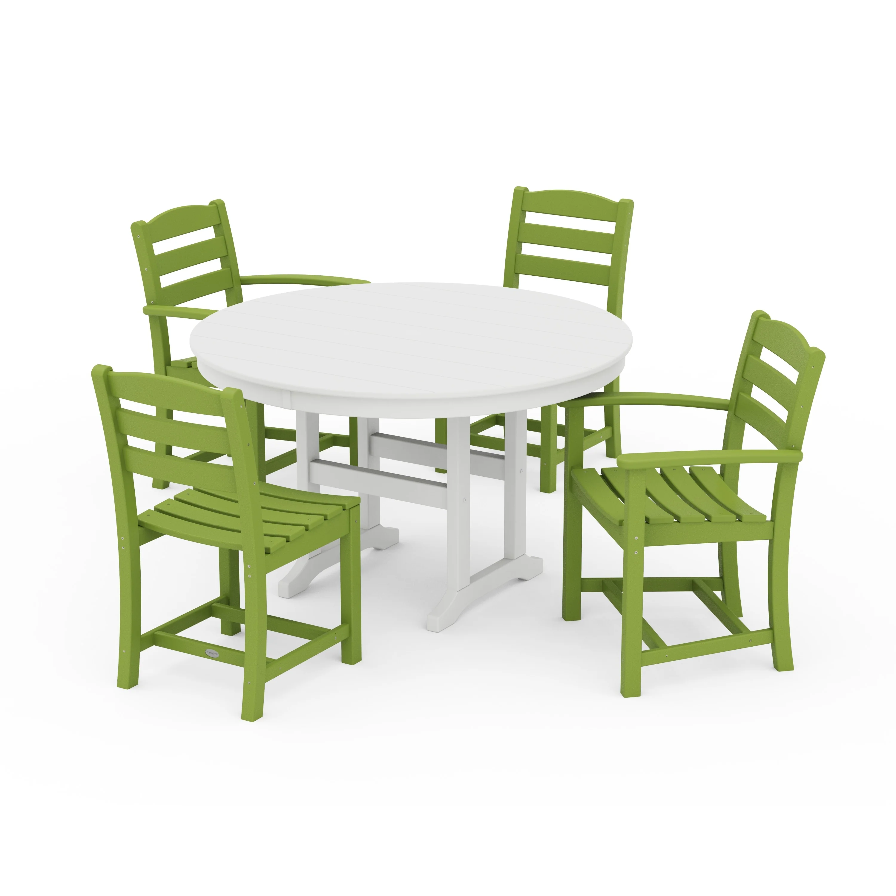 La Casa Café 5-Piece Round Farmhouse Dining Set - Image 17