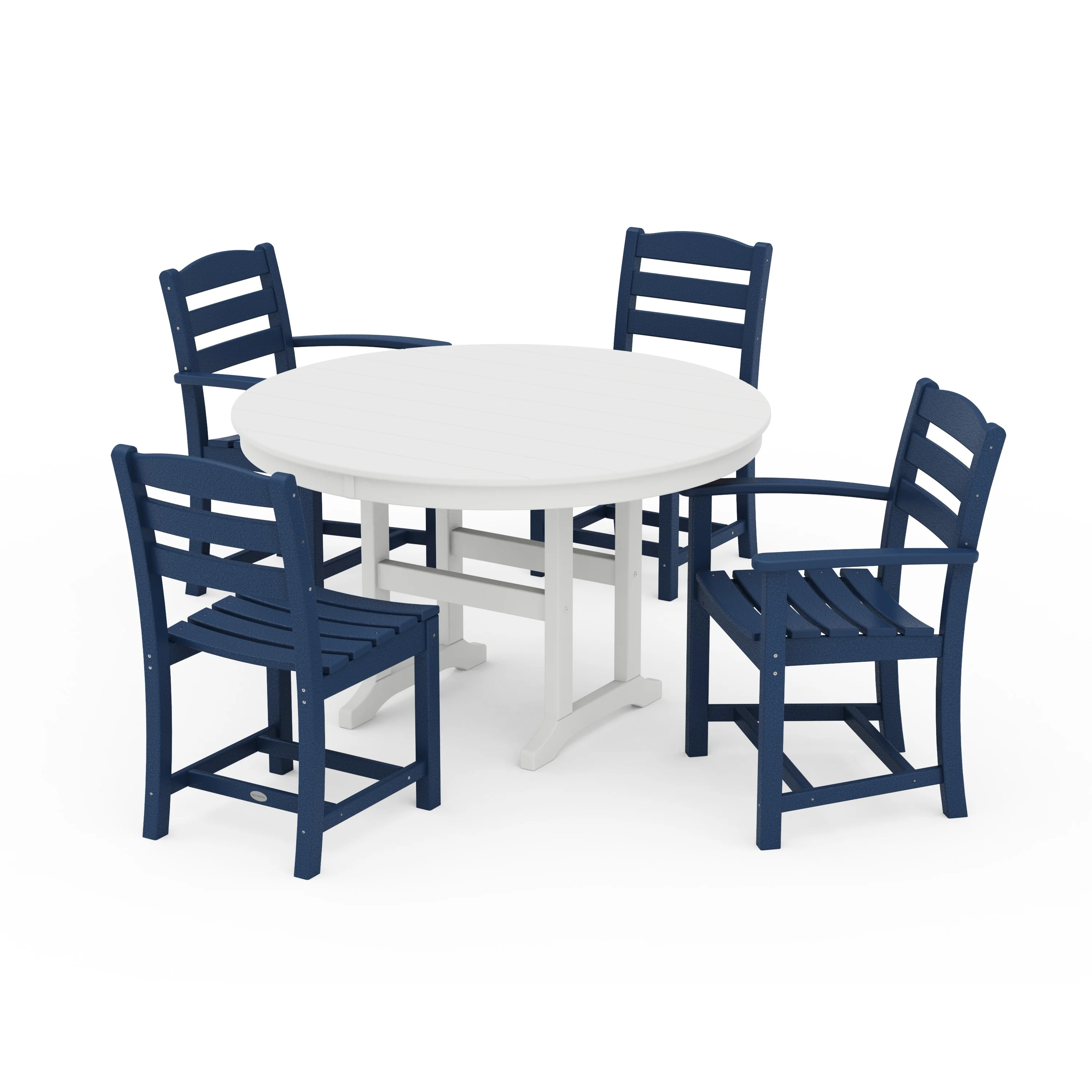 La Casa Café 5-Piece Round Farmhouse Dining Set - Image 7