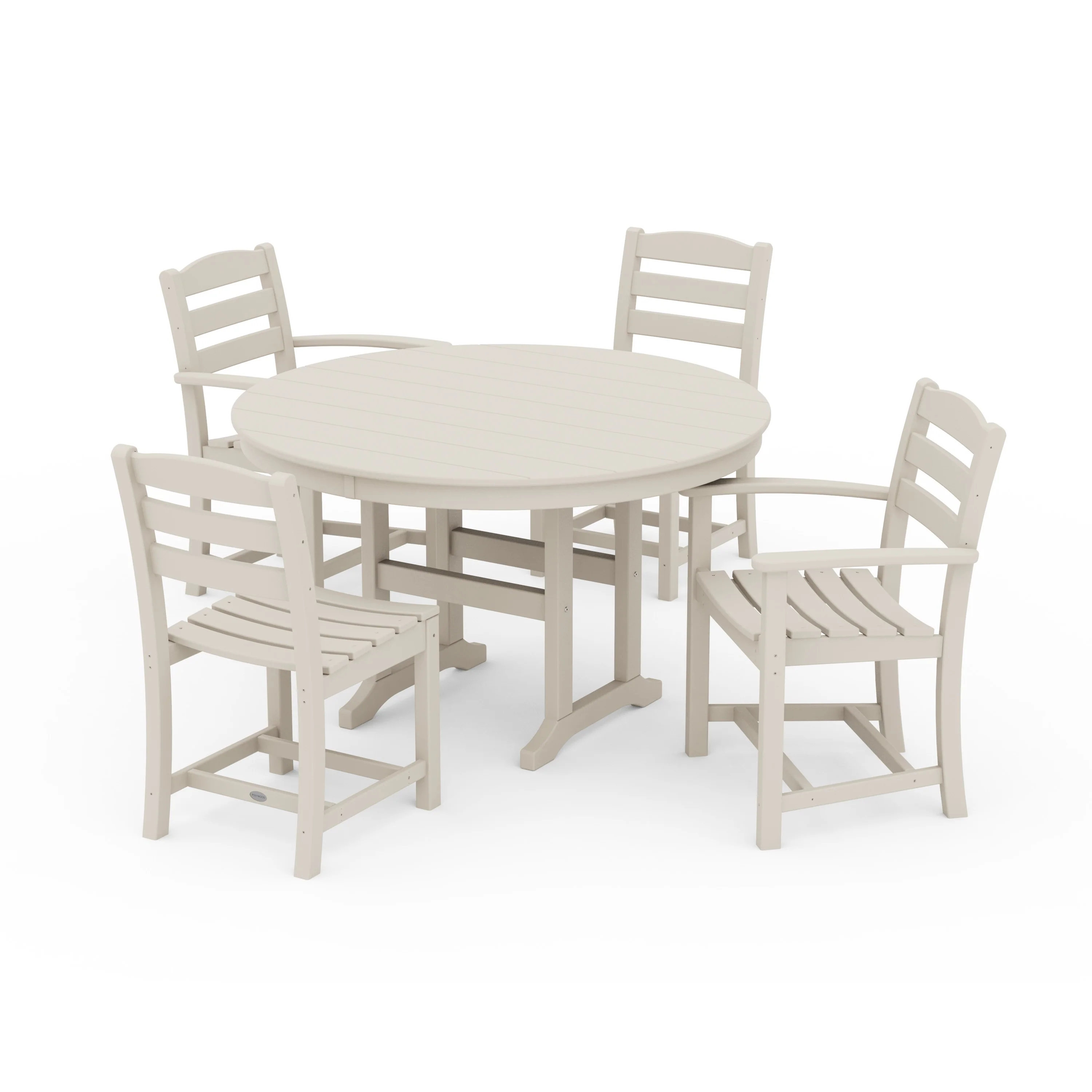 La Casa Café 5-Piece Round Farmhouse Dining Set - Image 8