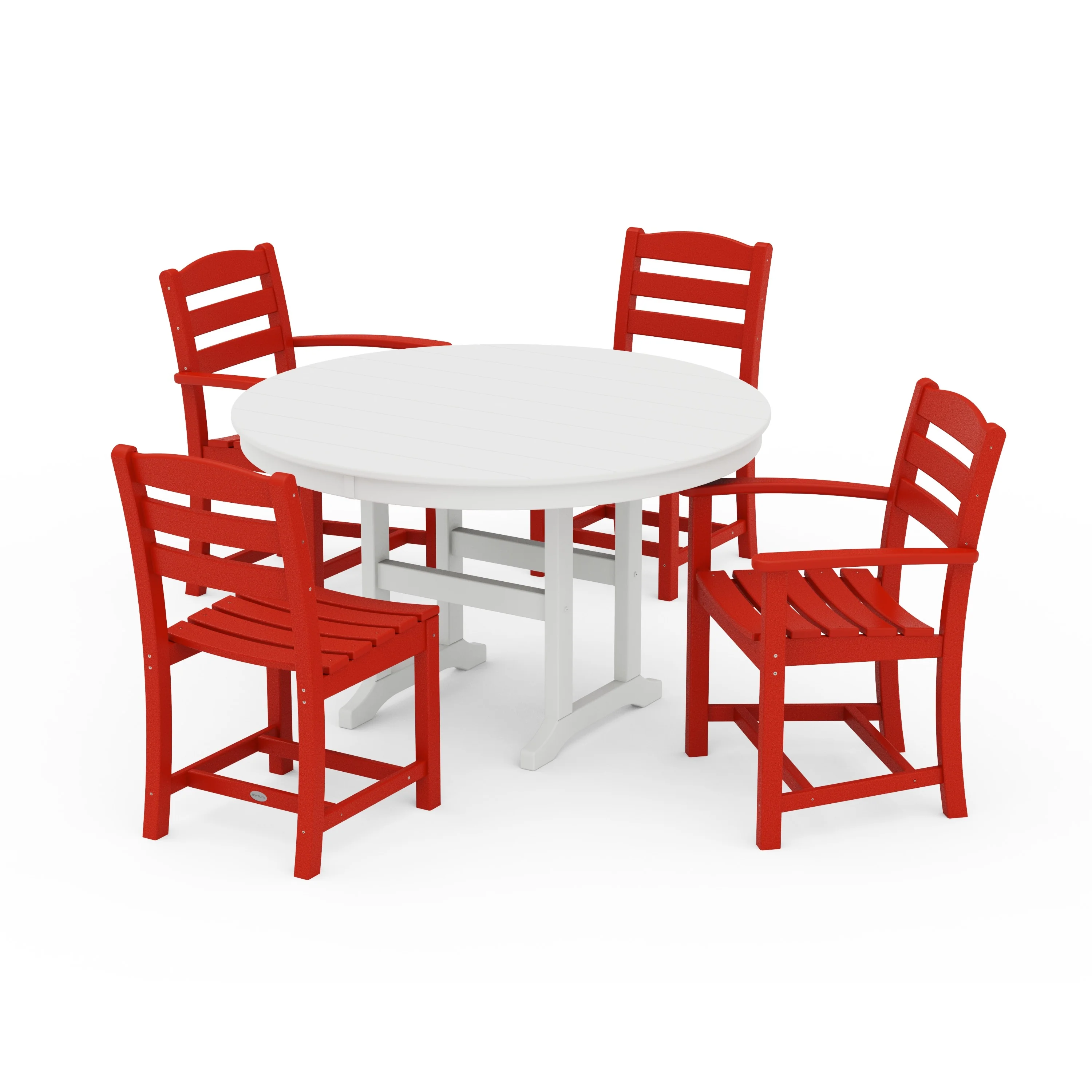 La Casa Café 5-Piece Round Farmhouse Dining Set - Image 9