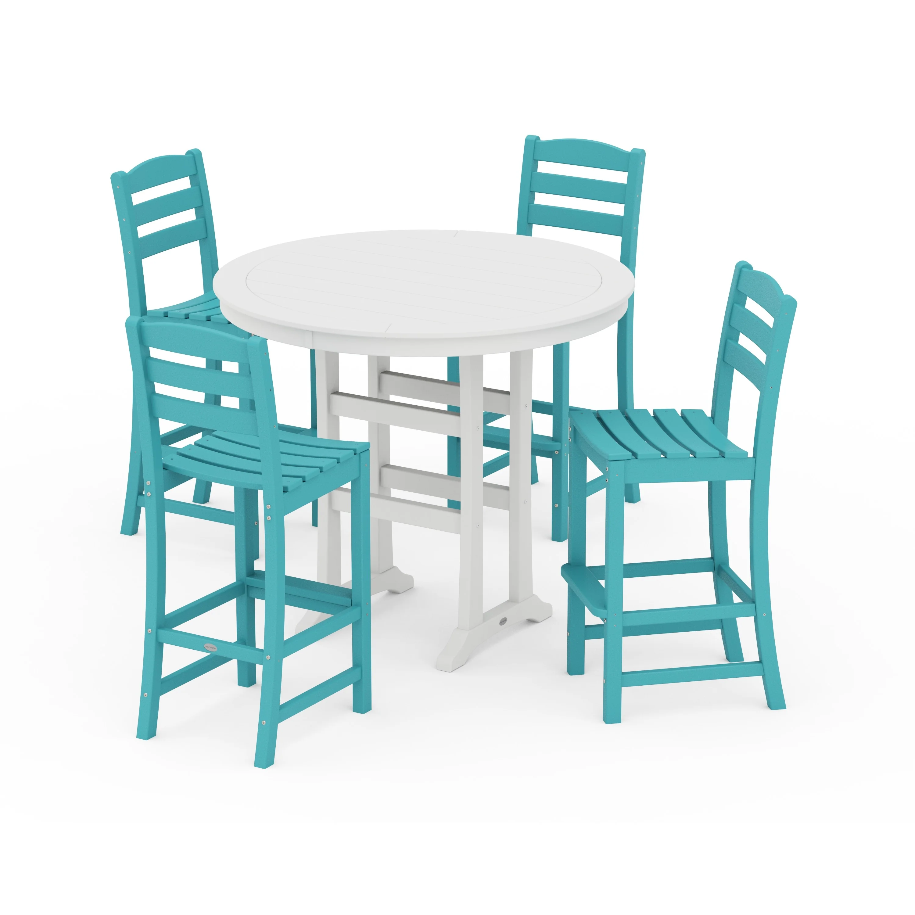 La Casa Café 5-Piece Side Chair Bar Dining Set - Image 9