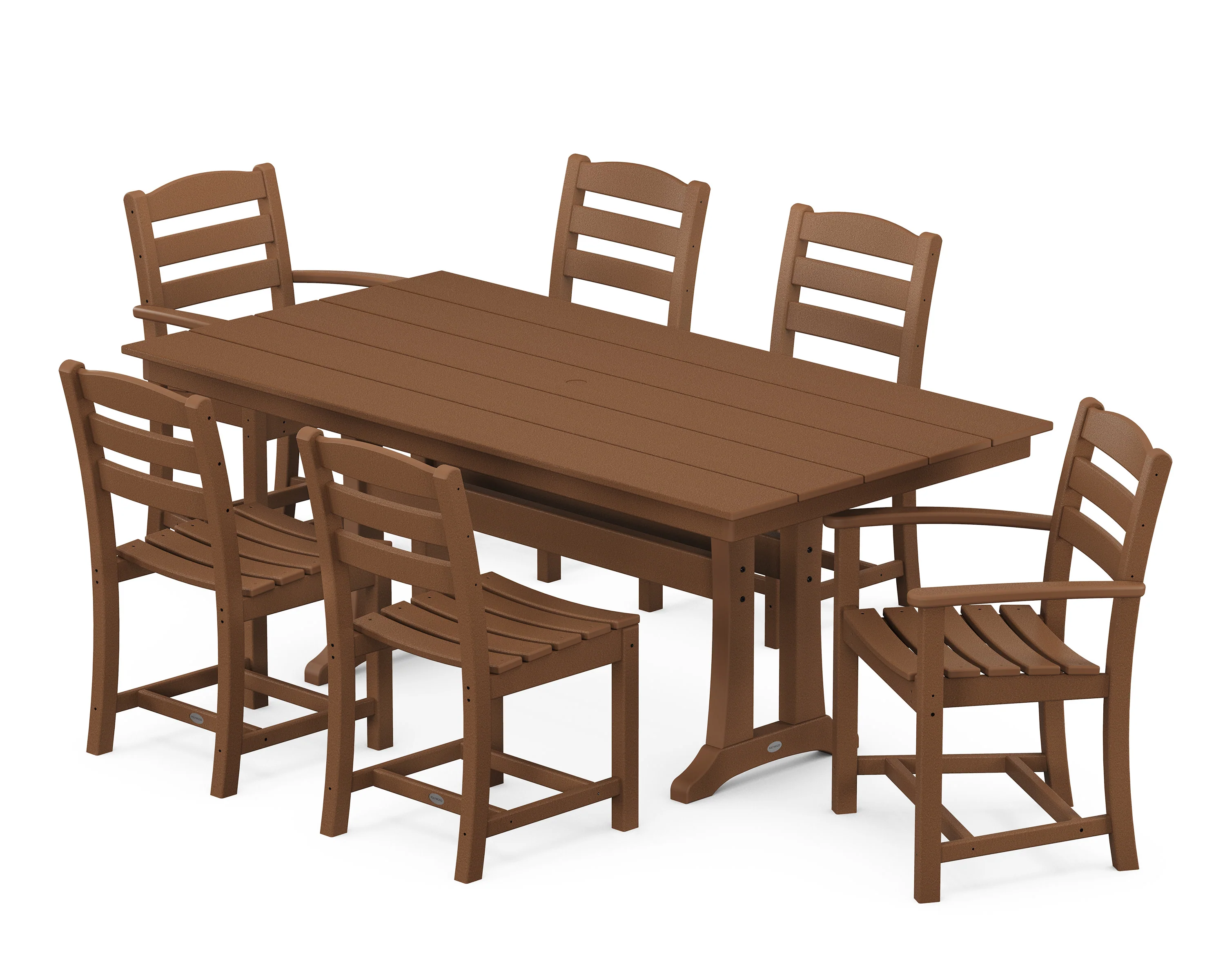 La Casa Café 7-Piece Farmhouse Dining Set with Trestle Legs - Image 5