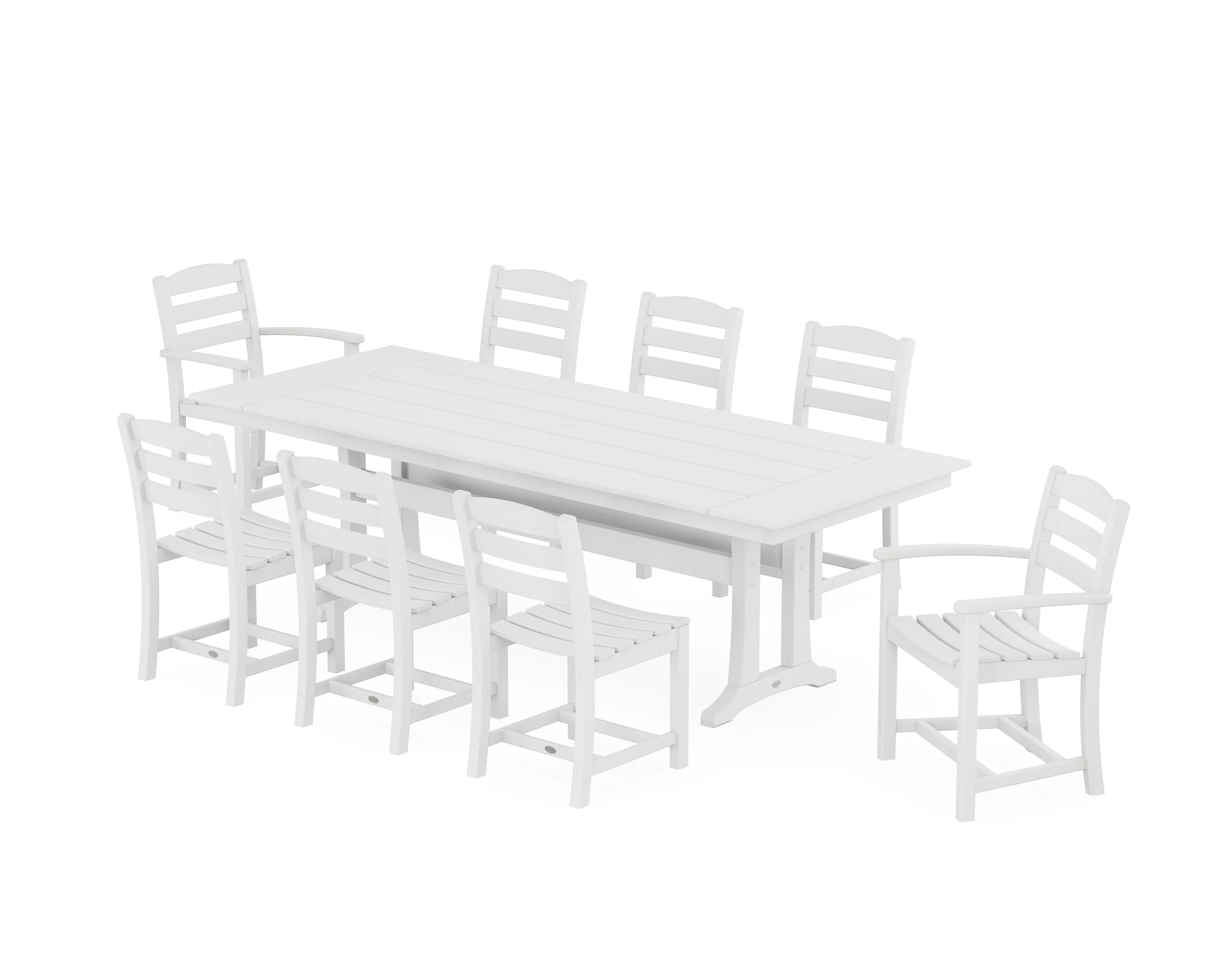 La Casa Café 9-Piece Farmhouse Dining Set with Trestle Legs - Image 4