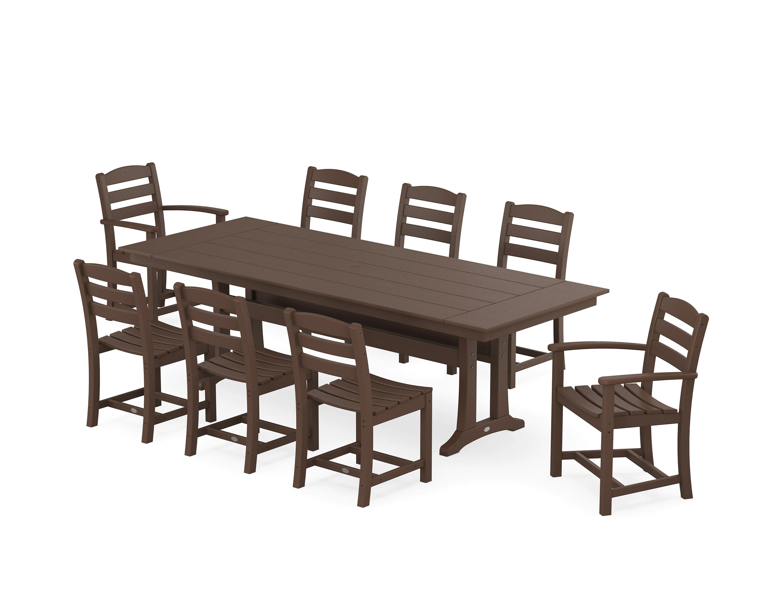 La Casa Café 9-Piece Farmhouse Dining Set with Trestle Legs - Image 5