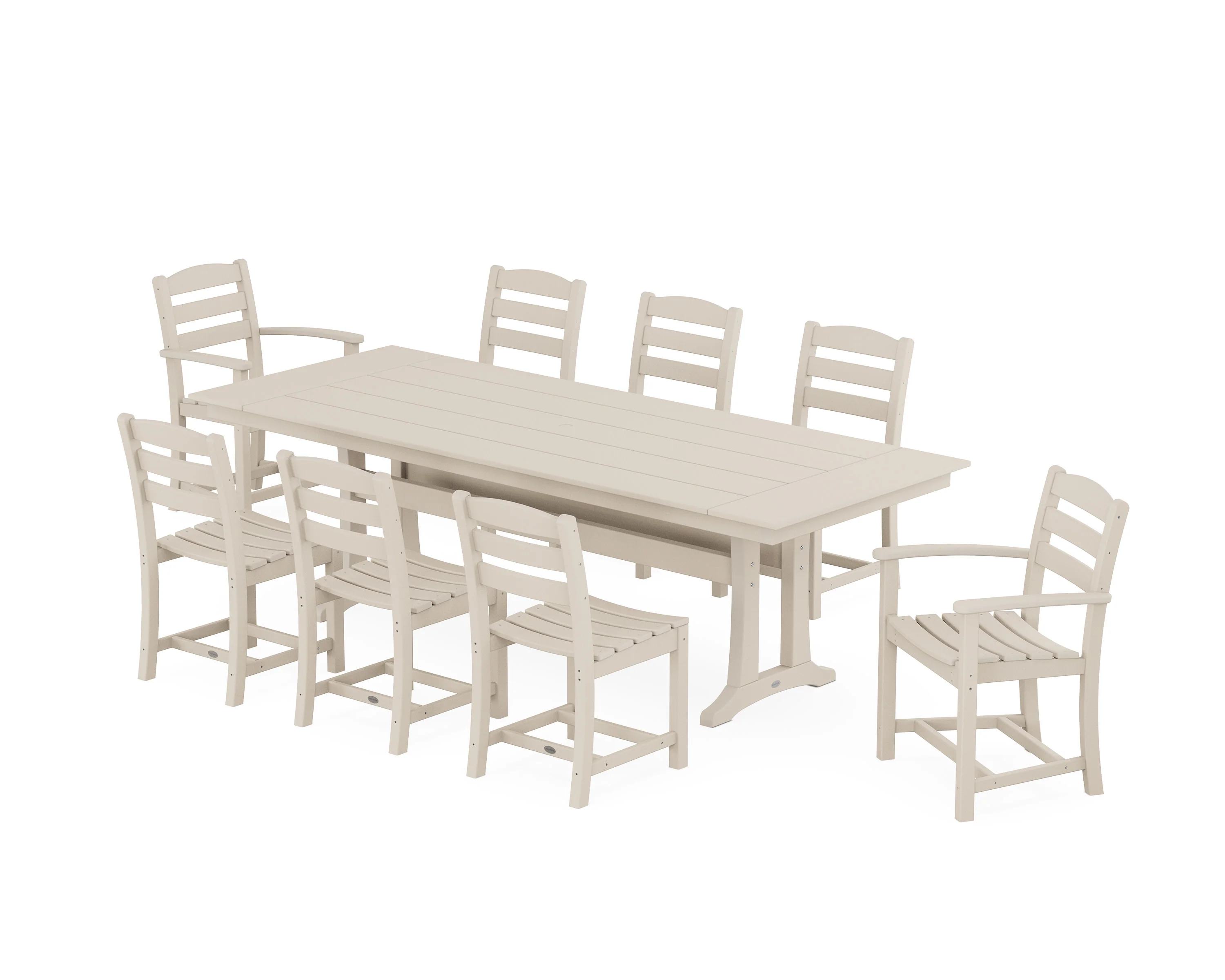 La Casa Café 9-Piece Farmhouse Dining Set with Trestle Legs - Image 6