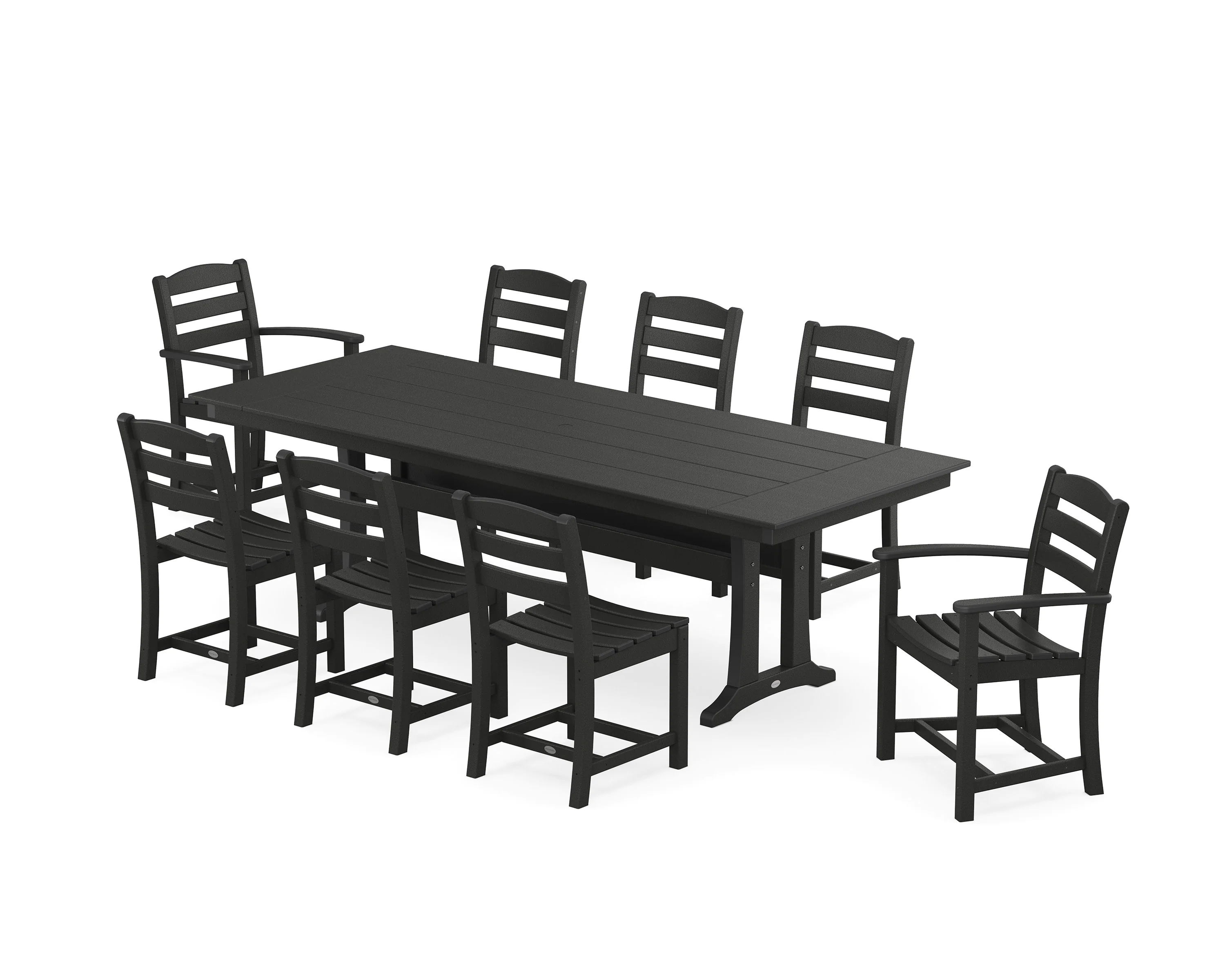 La Casa Café 9-Piece Farmhouse Dining Set with Trestle Legs - Image 7