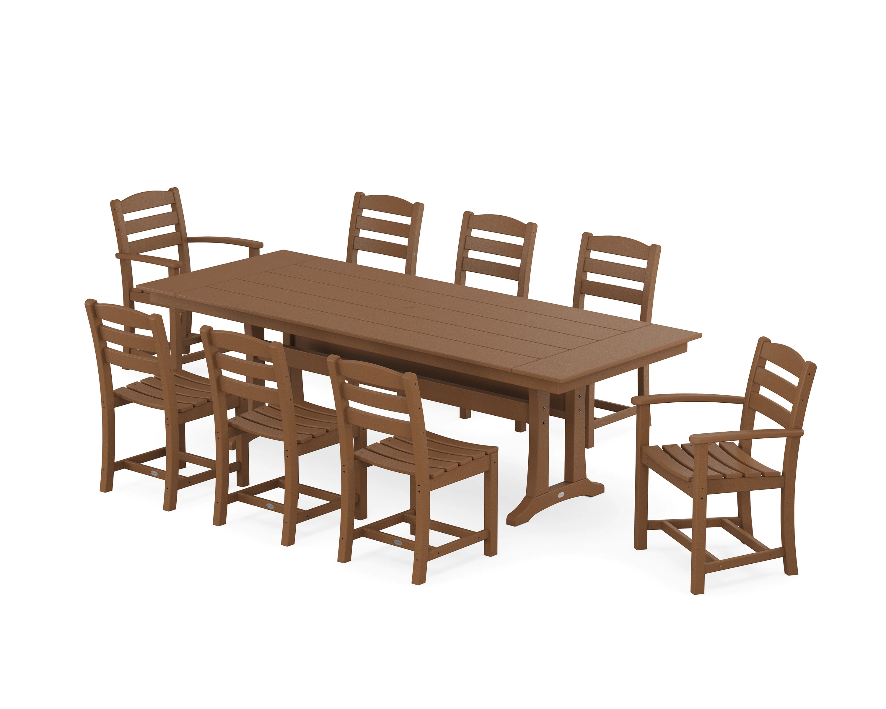La Casa Café 9-Piece Farmhouse Dining Set with Trestle Legs - Image 8