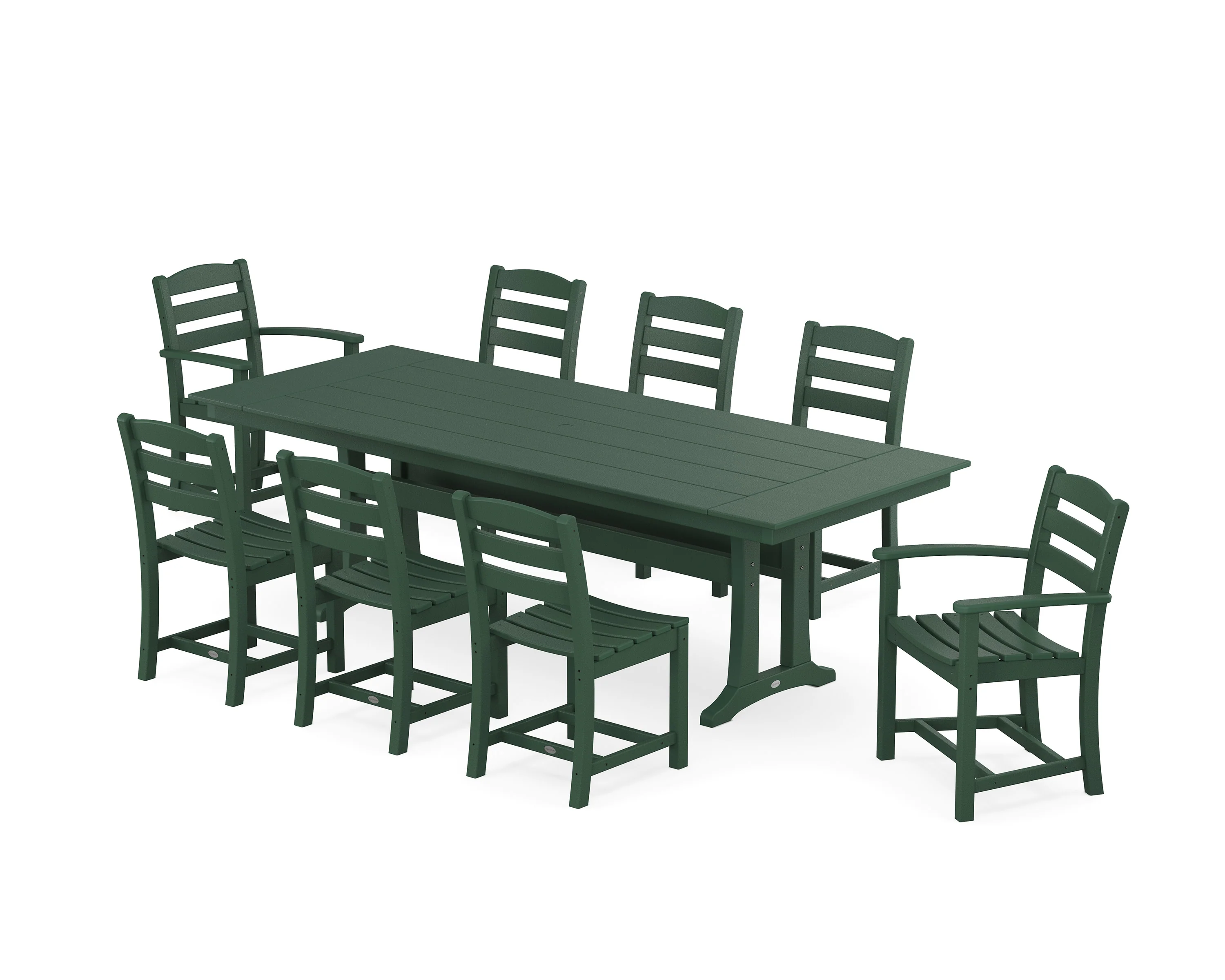 La Casa Café 9-Piece Farmhouse Dining Set with Trestle Legs - Image 9