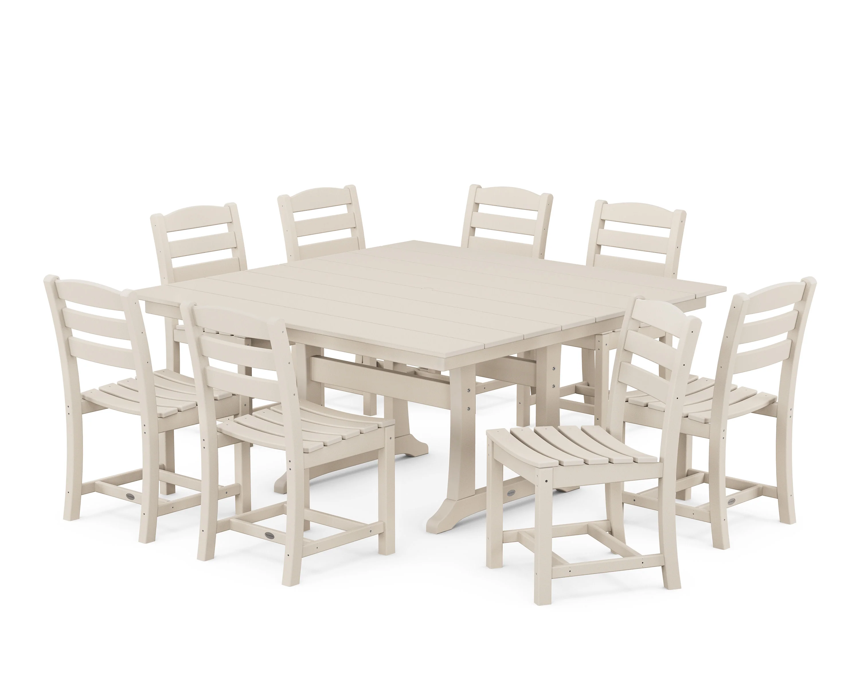 La Casa Café 9-Piece Farmhouse Trestle Dining Set - Image 5