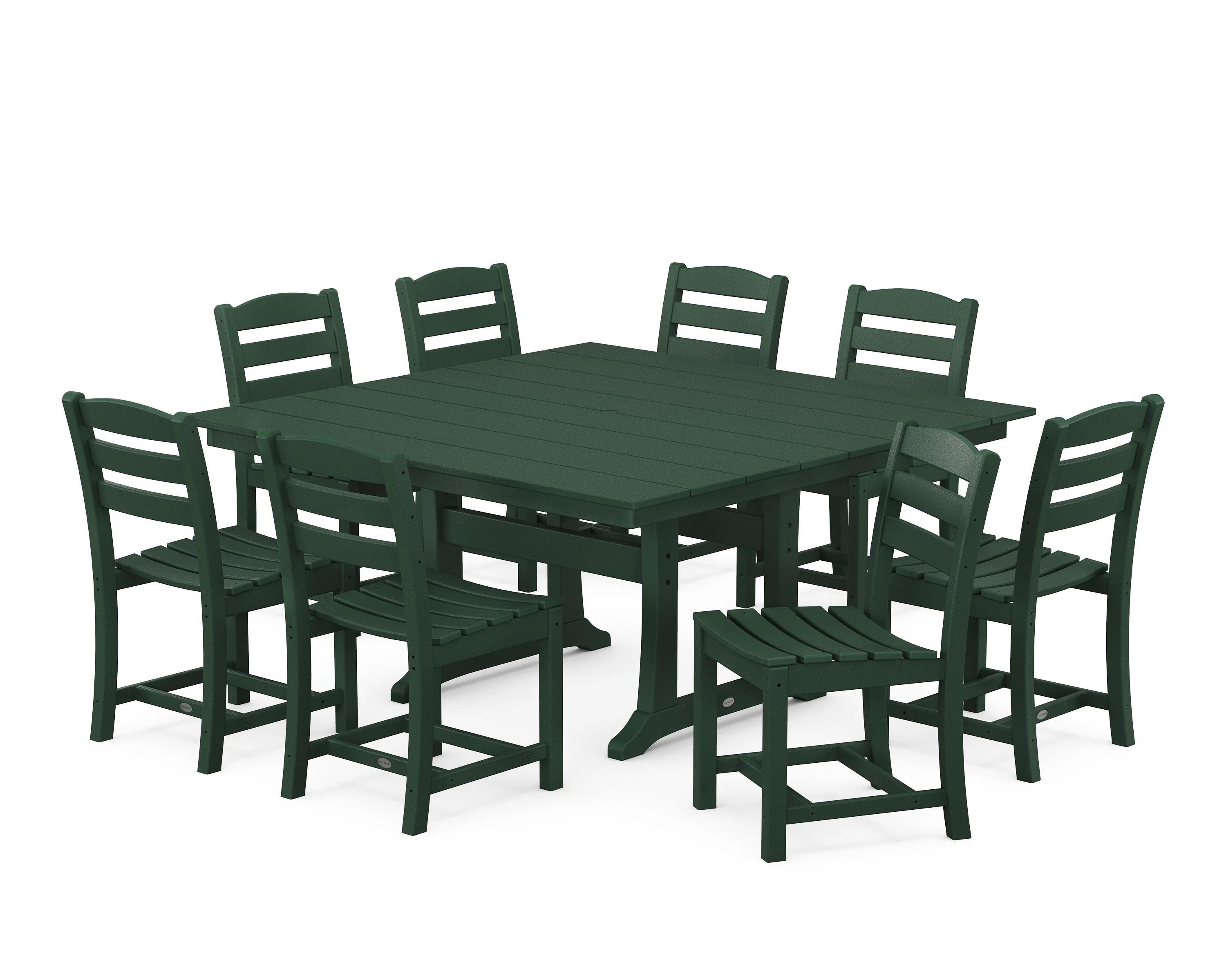 La Casa Café 9-Piece Farmhouse Trestle Dining Set - Image 6