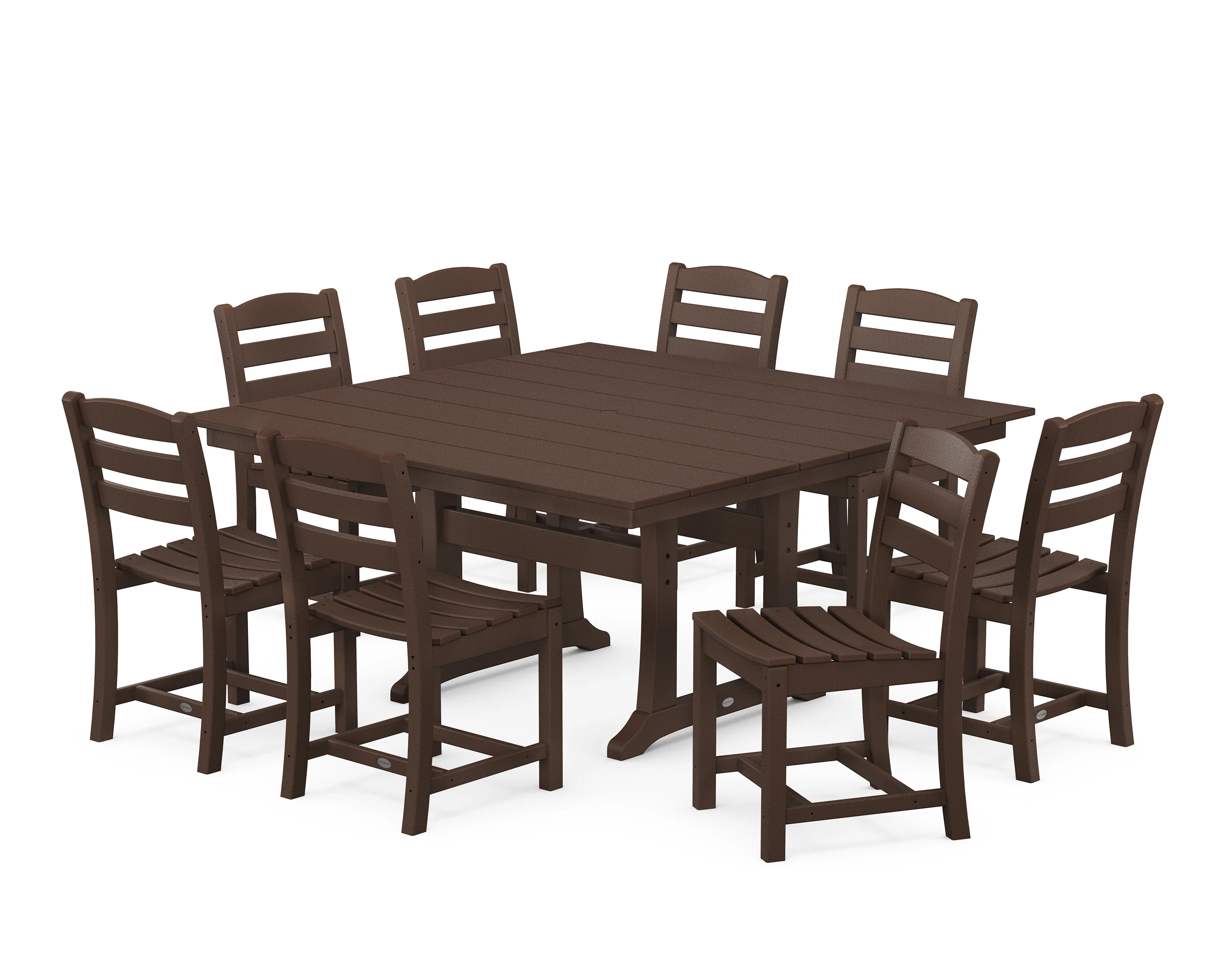 La Casa Café 9-Piece Farmhouse Trestle Dining Set - Image 7