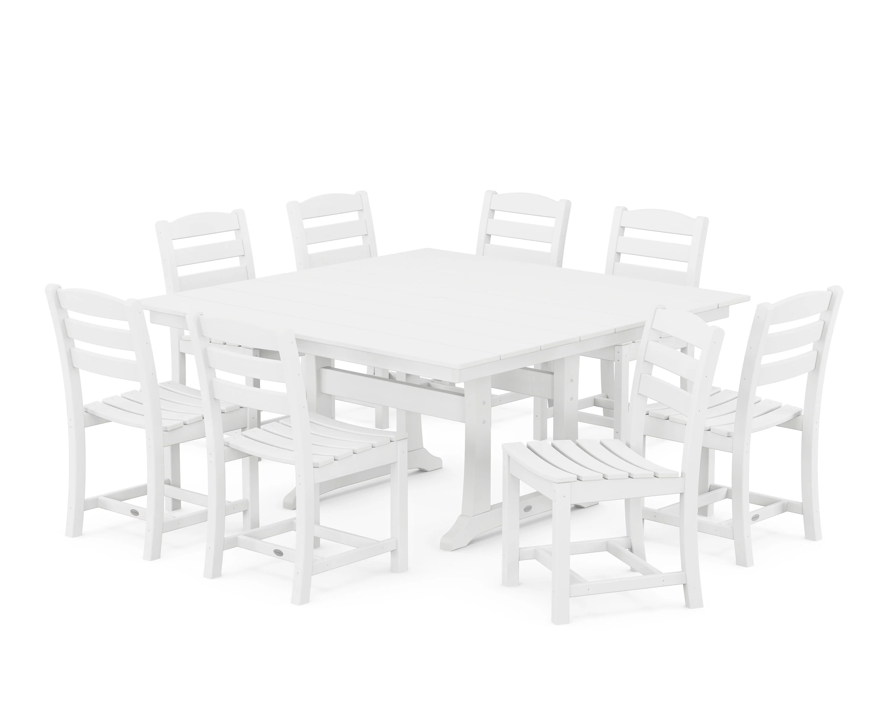 La Casa Café 9-Piece Farmhouse Trestle Dining Set - Image 8