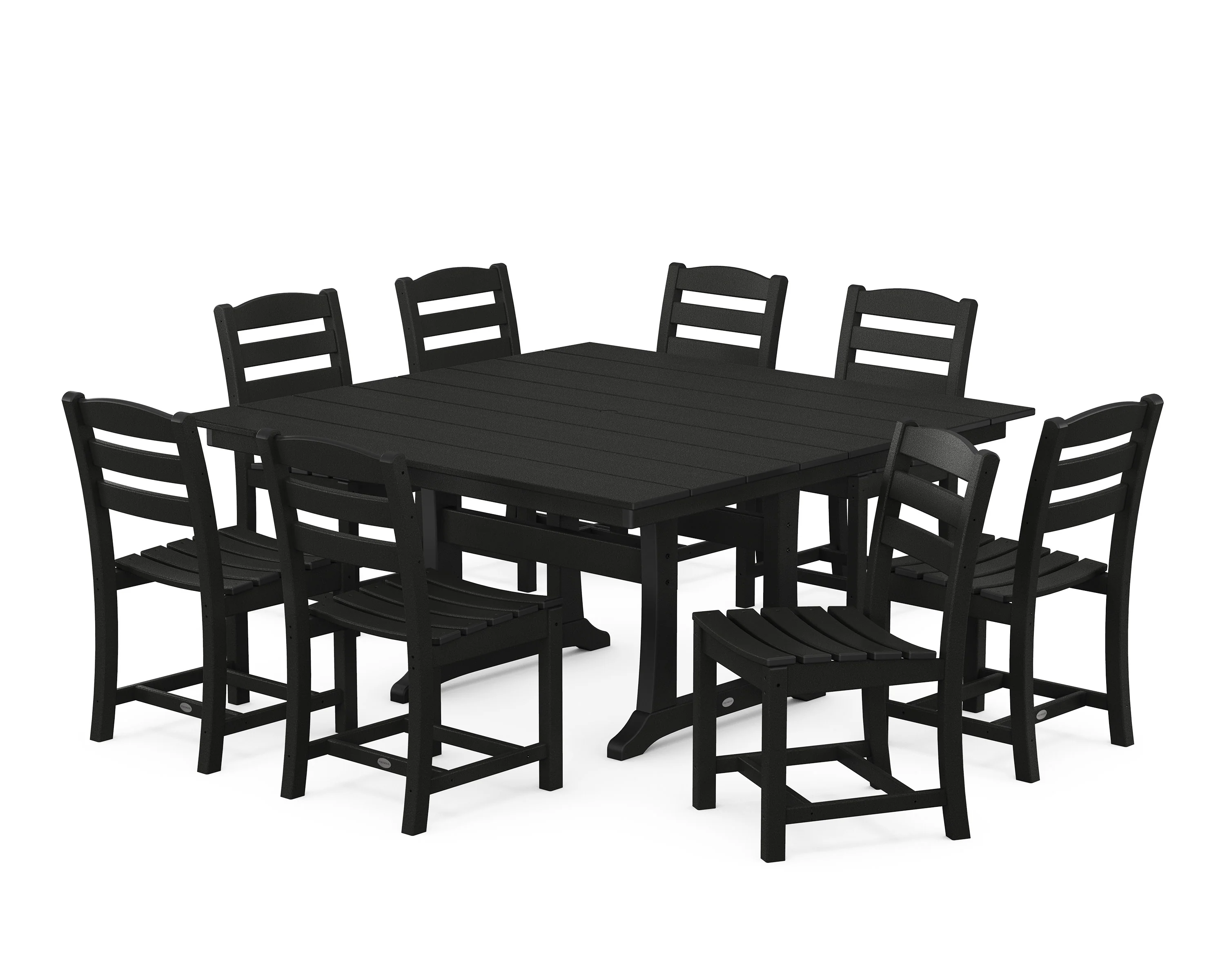 La Casa Café 9-Piece Farmhouse Trestle Dining Set - Image 9