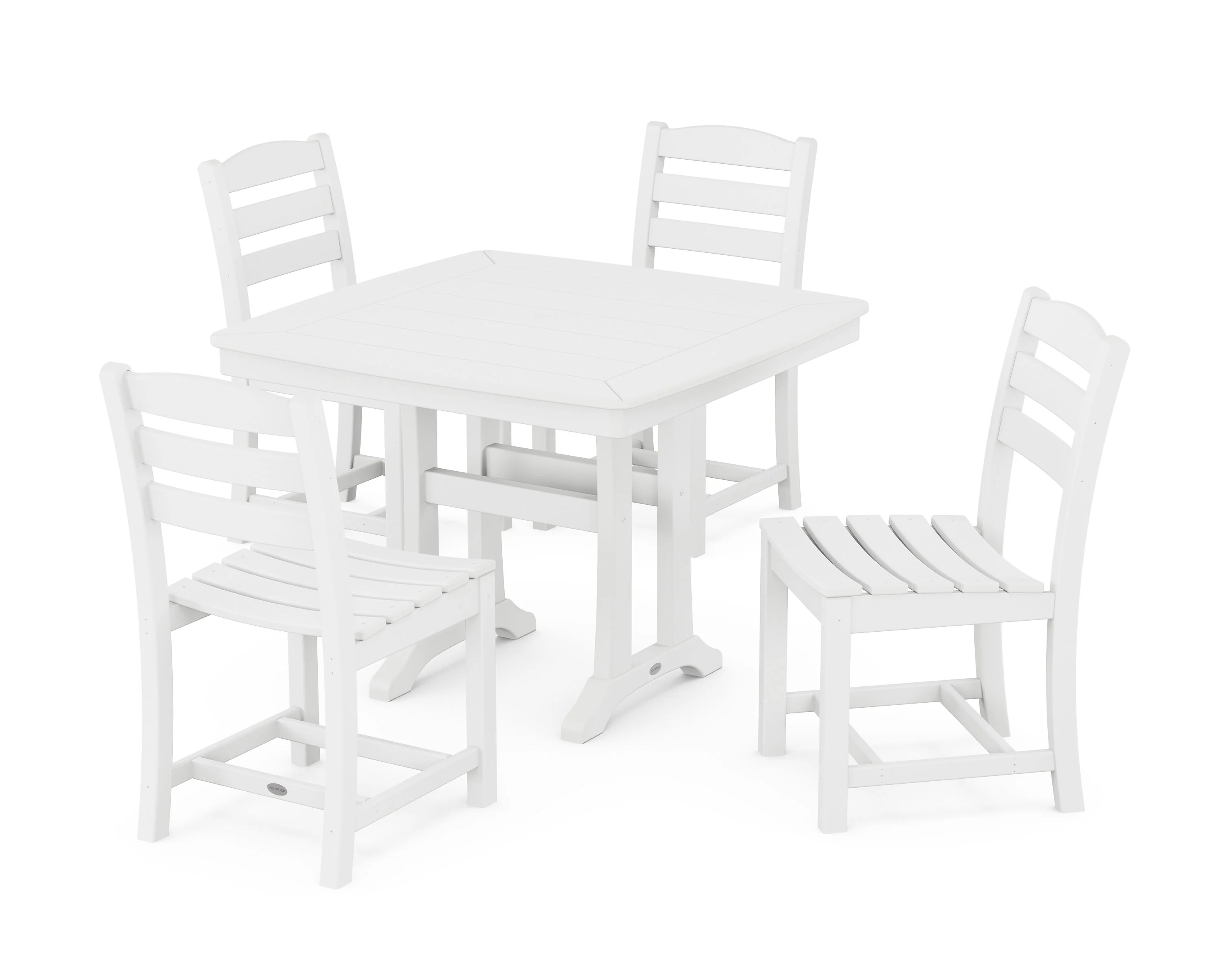 La Casa Café Side Chair 5-Piece Dining Set with Trestle Legs - Image 11