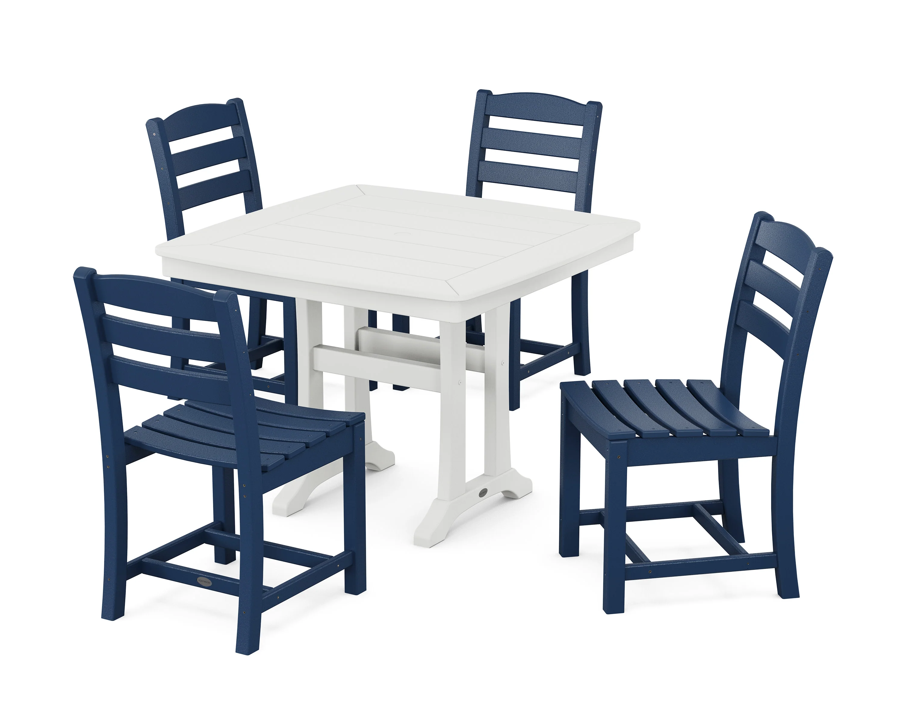 La Casa Café Side Chair 5-Piece Dining Set with Trestle Legs - Image 14