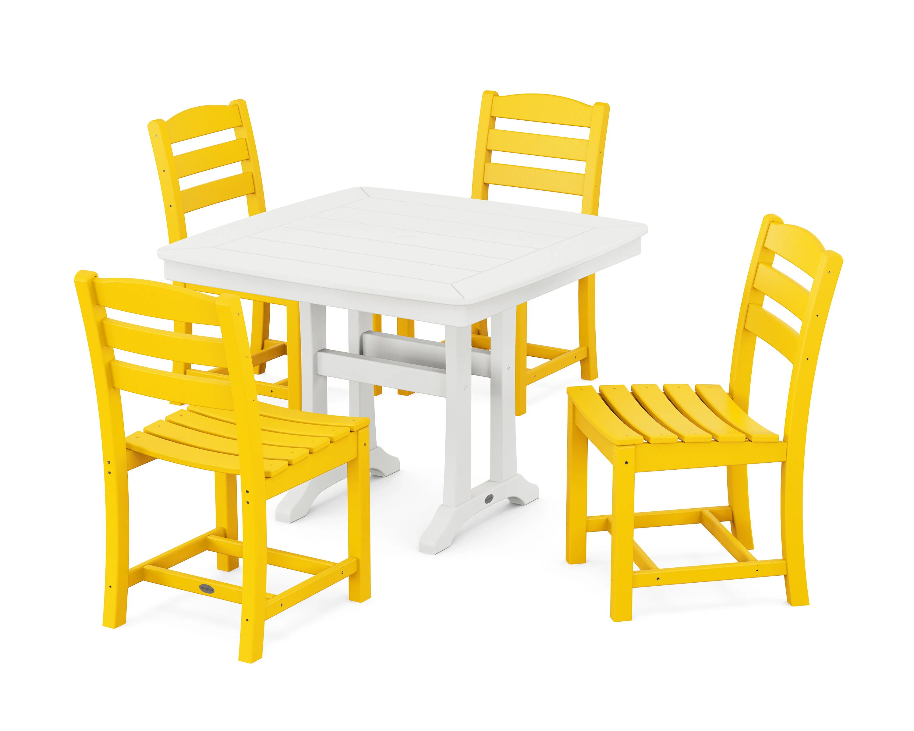 La Casa Café Side Chair 5-Piece Dining Set with Trestle Legs - Image 16