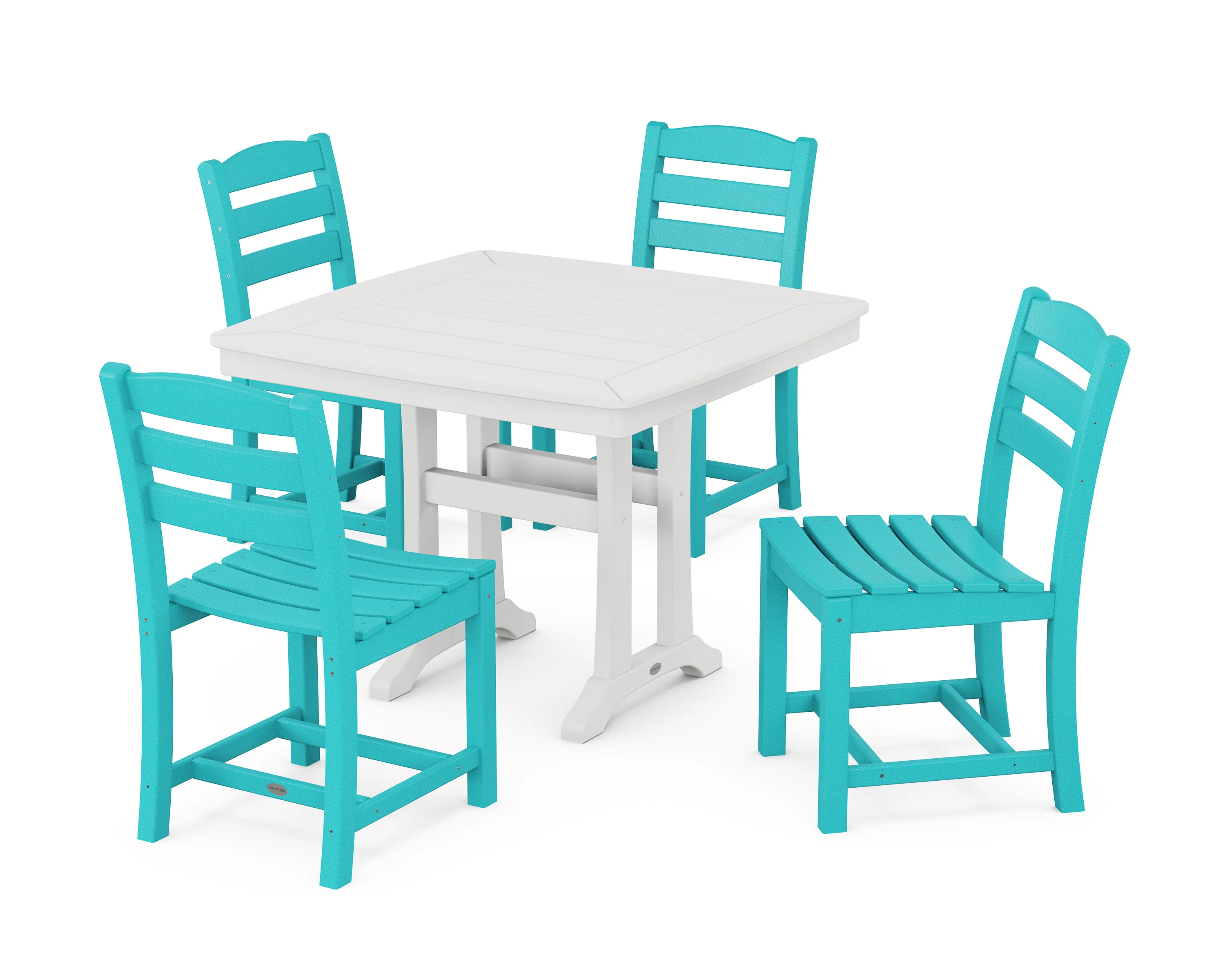 La Casa Café Side Chair 5-Piece Dining Set with Trestle Legs - Image 4