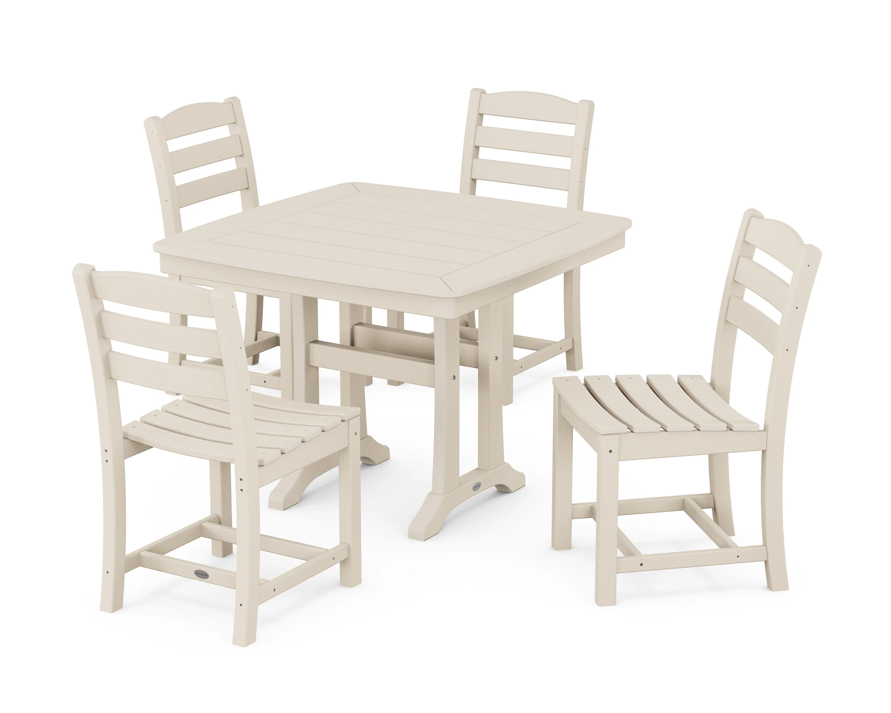 La Casa Café Side Chair 5-Piece Dining Set with Trestle Legs - Image 7