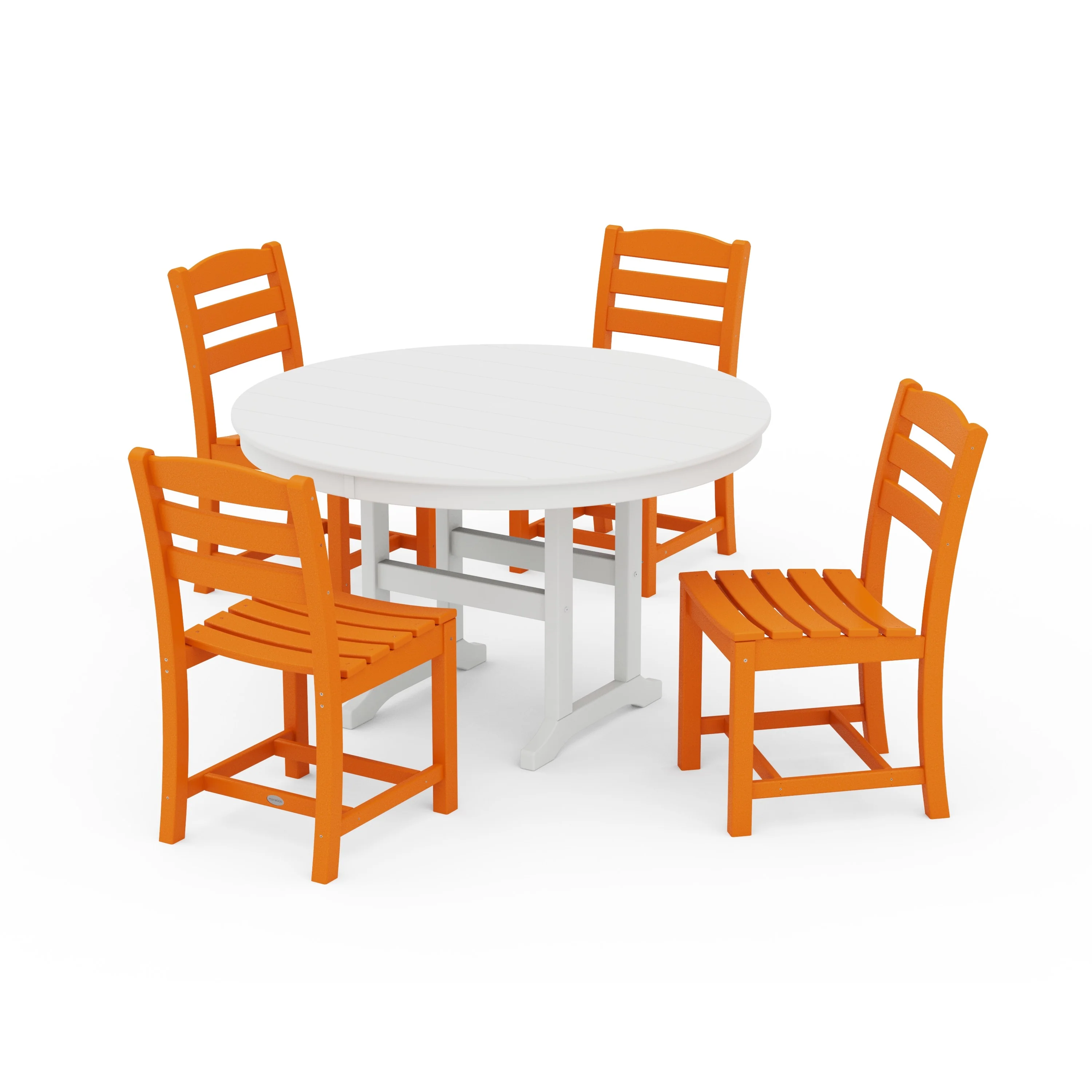 La Casa Café Side Chair 5-Piece Round Farmhouse Dining Set - Image 11