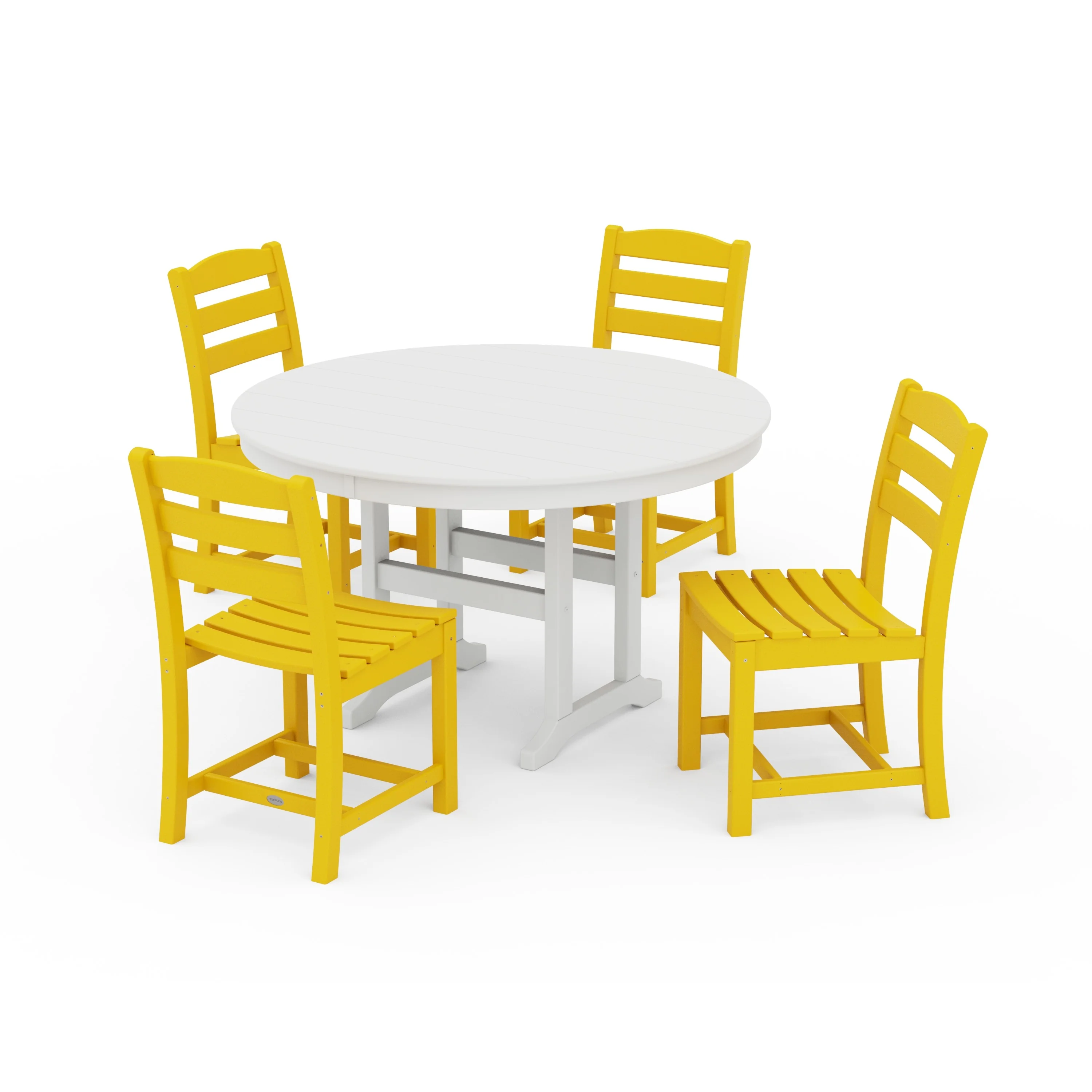 La Casa Café Side Chair 5-Piece Round Farmhouse Dining Set - Image 12