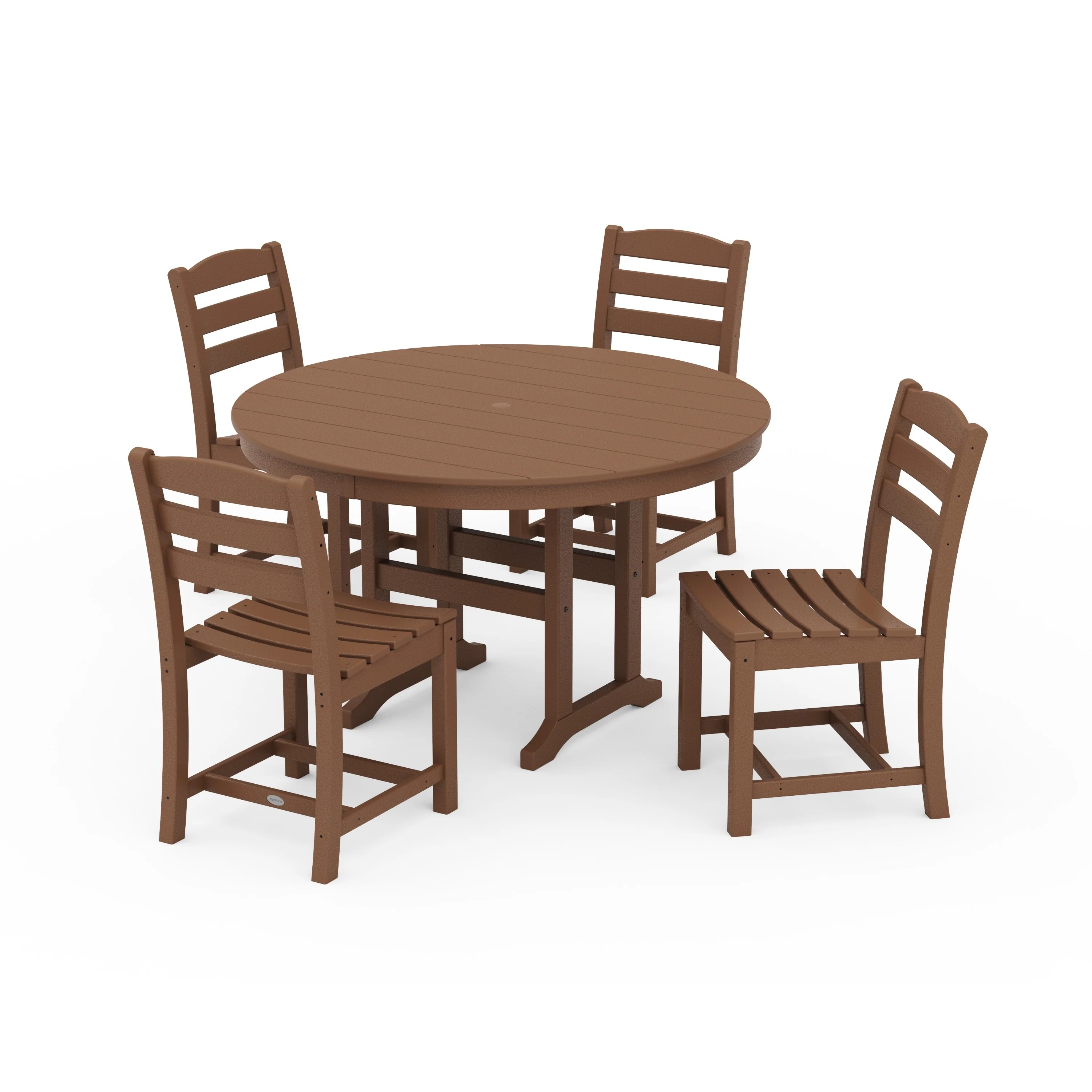 La Casa Café Side Chair 5-Piece Round Farmhouse Dining Set - Image 13