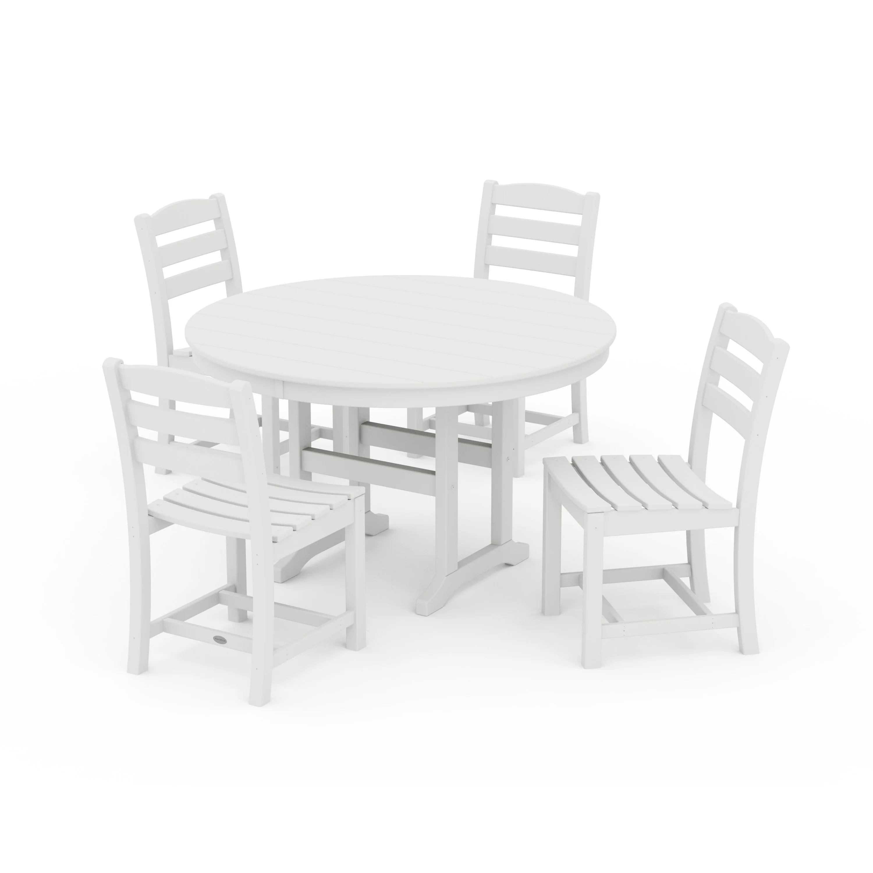 La Casa Café Side Chair 5-Piece Round Farmhouse Dining Set - Image 15