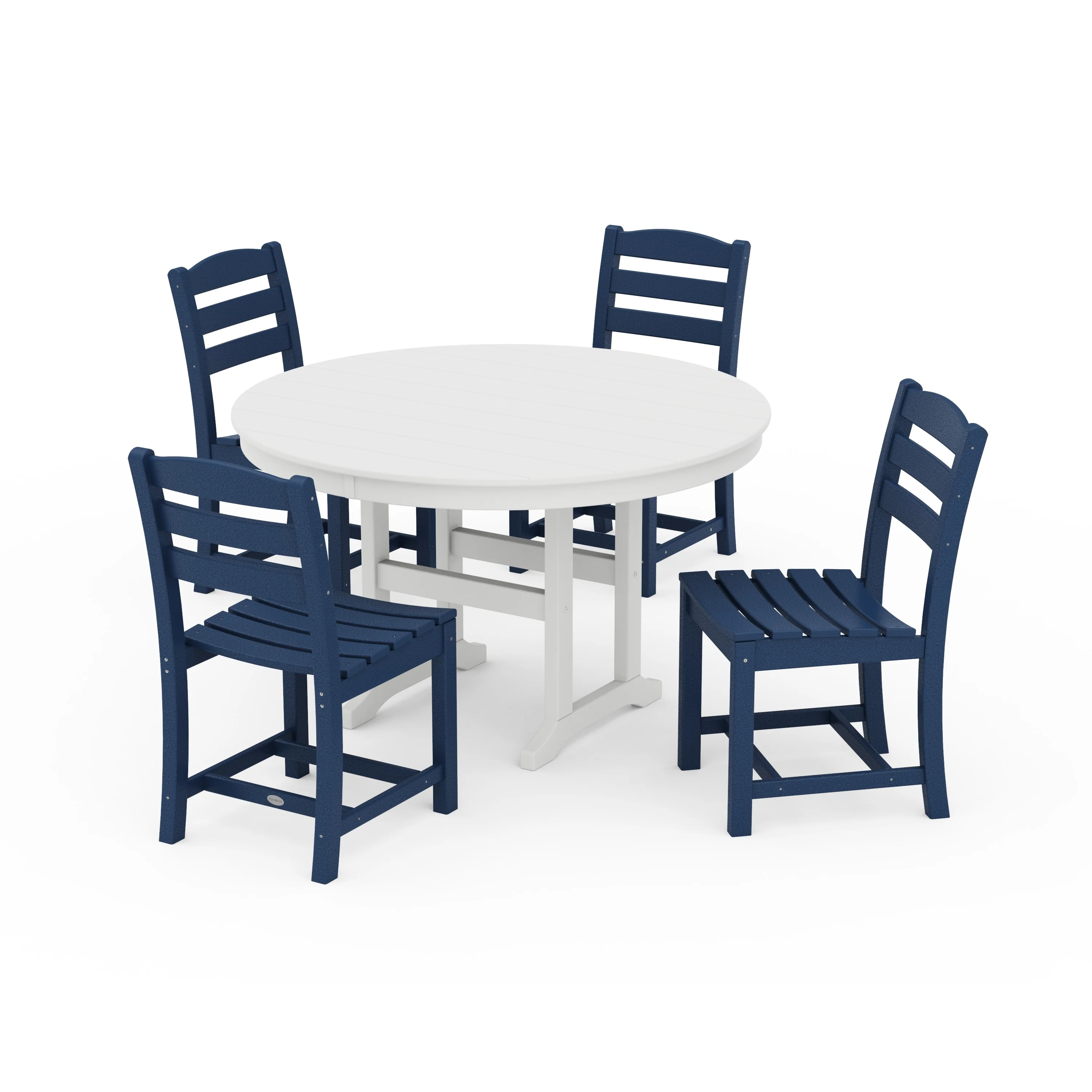 La Casa Café Side Chair 5-Piece Round Farmhouse Dining Set - Image 16