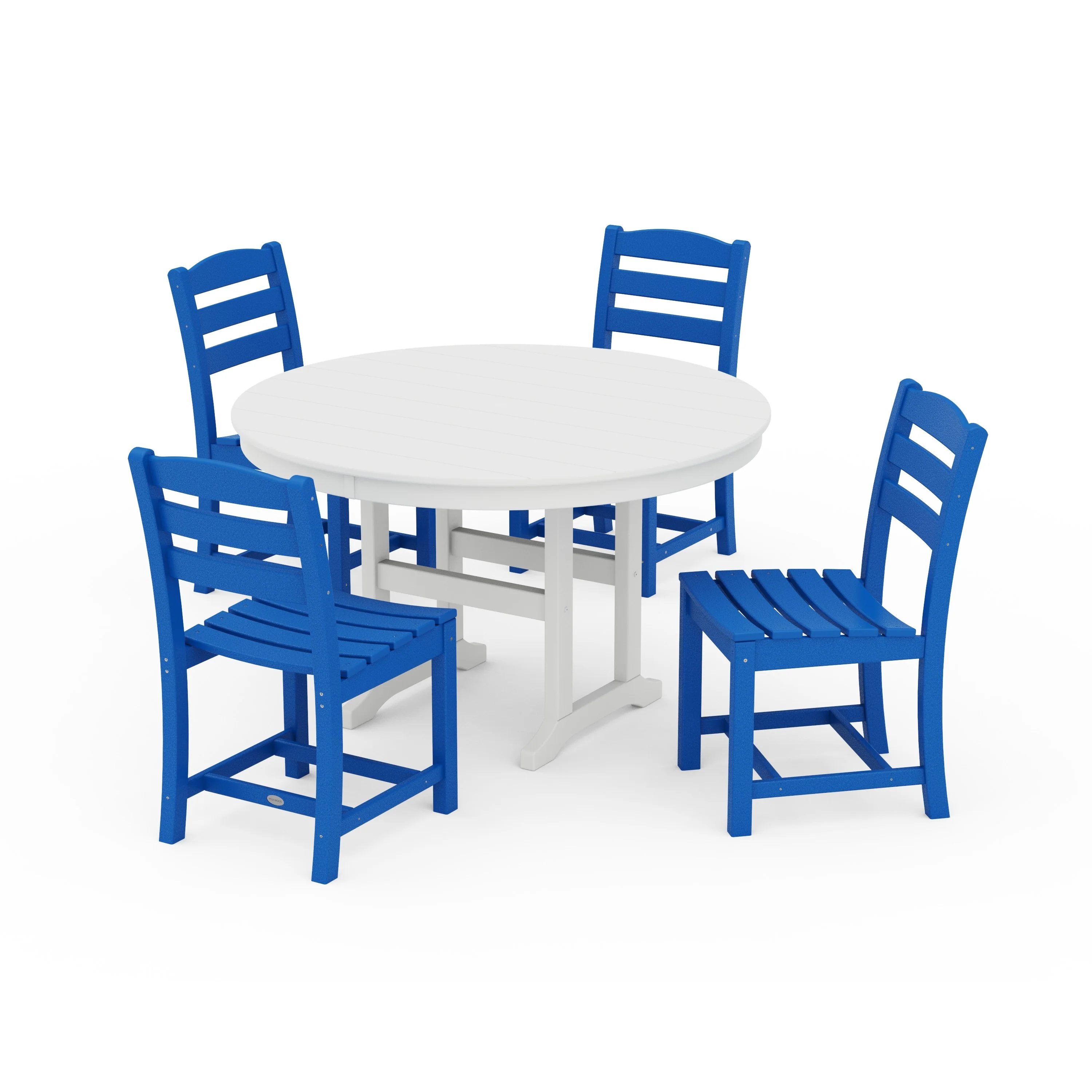 La Casa Café Side Chair 5-Piece Round Farmhouse Dining Set - Image 4