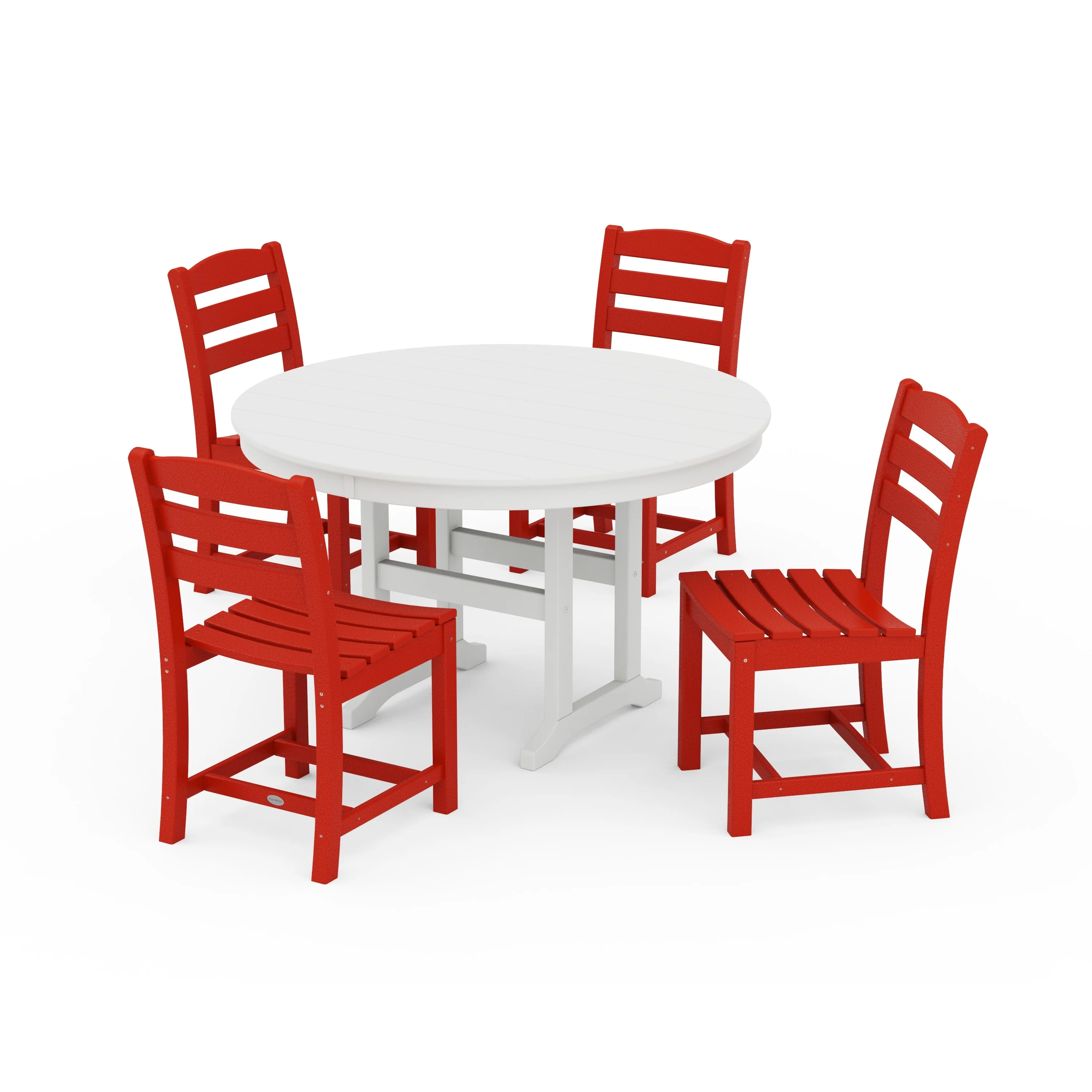 La Casa Café Side Chair 5-Piece Round Farmhouse Dining Set - Image 5