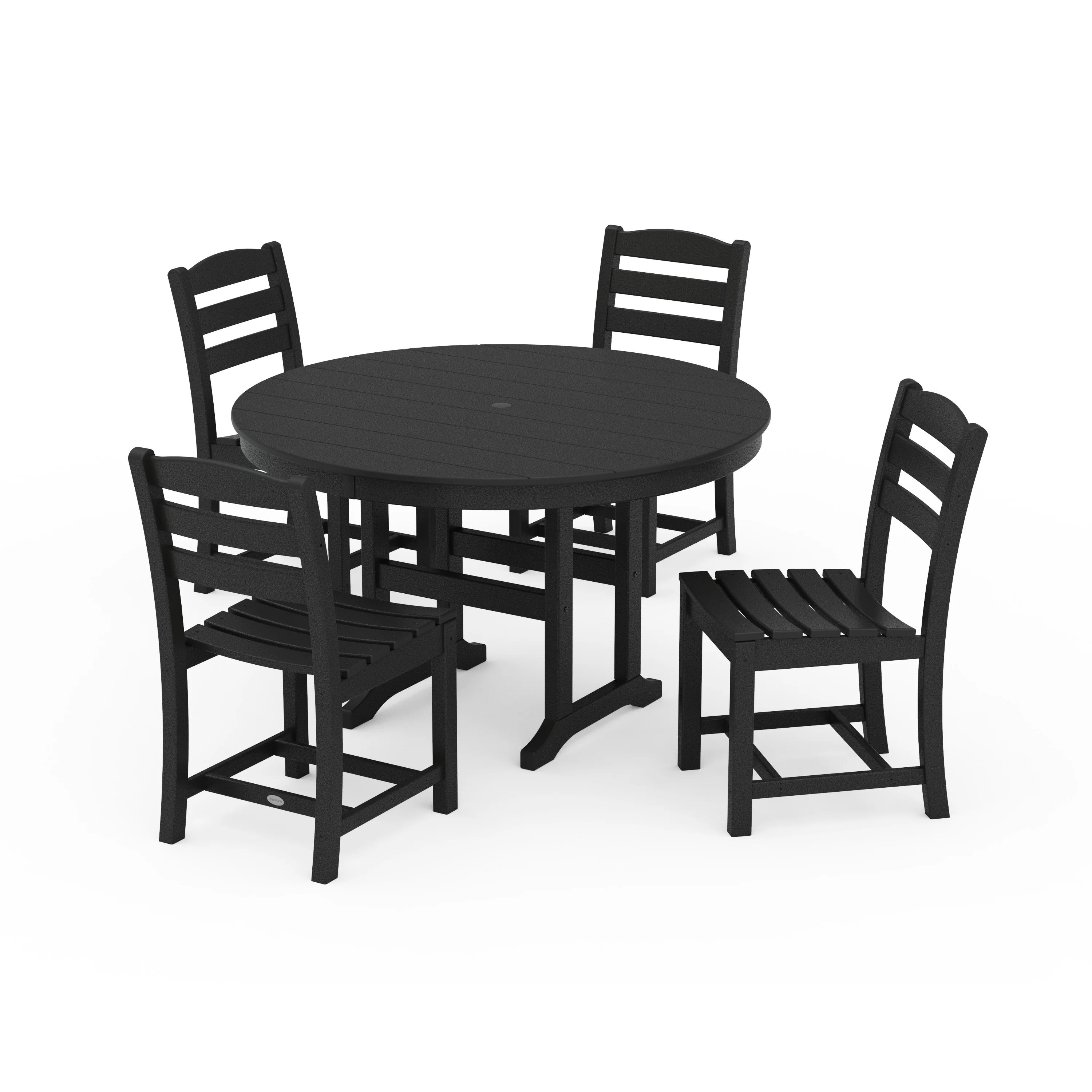 La Casa Café Side Chair 5-Piece Round Farmhouse Dining Set - Image 6